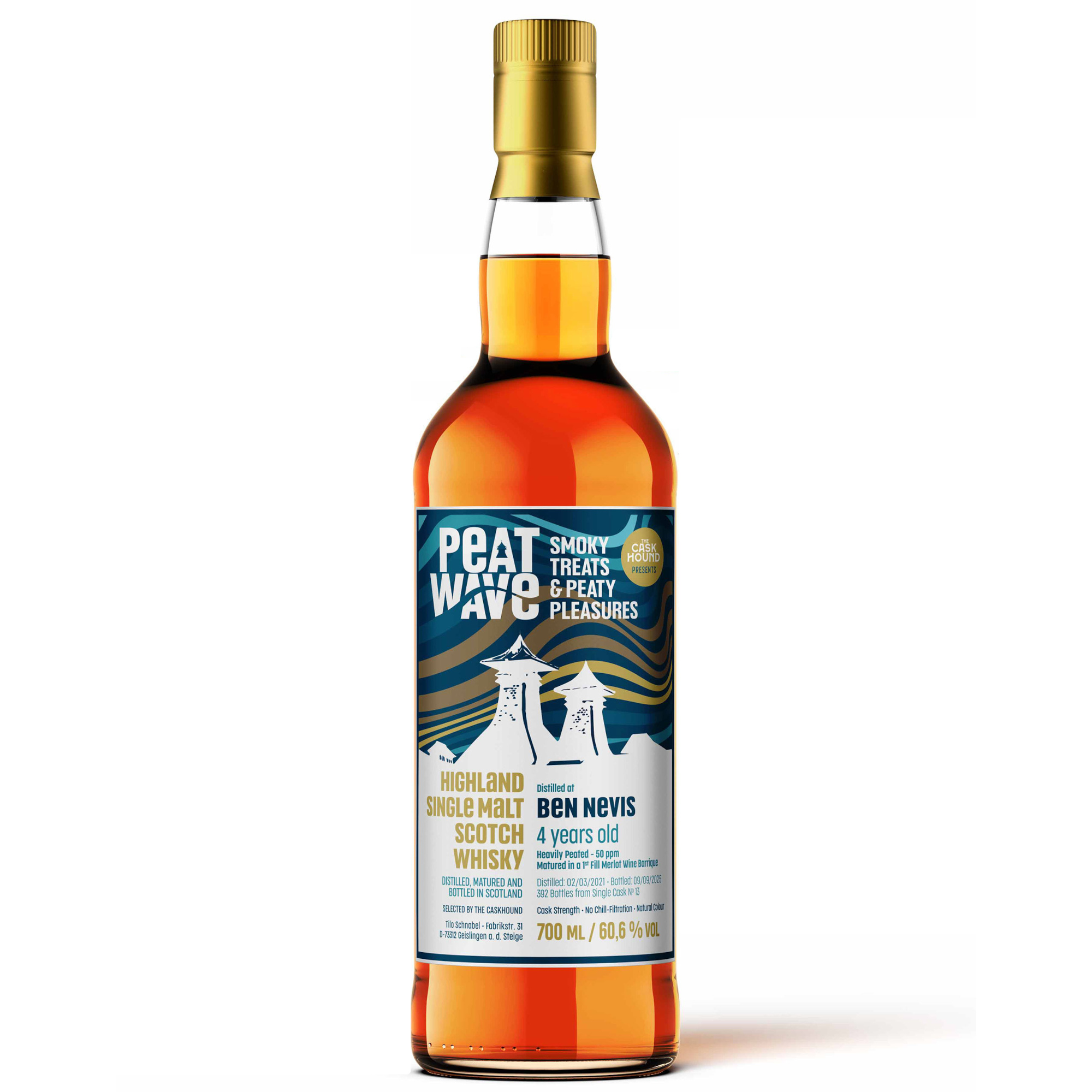 Ben Nevis 2021/2025 1st Fill Merlot Barrique The Caskhound Peatwave 60,6% vol.