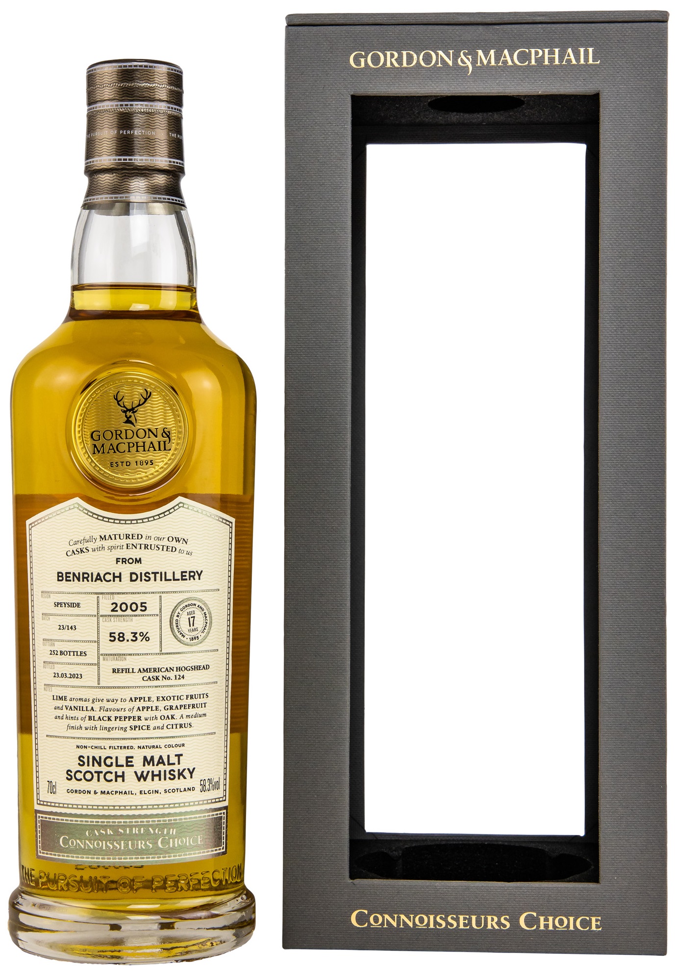Benriach 17 Jahre 2005/2023 Gordon & MacPhail Cask Strength 58,3% vol.