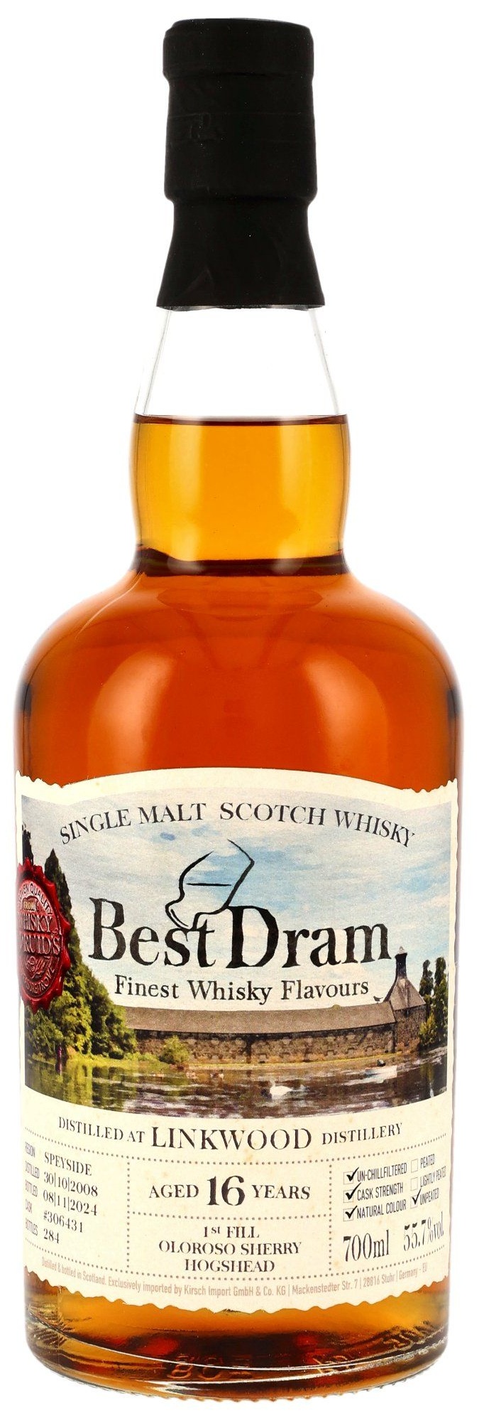 linkwood_16_oloroso_bd Linkwood 16 Jahre 2008/2024 1st Fill Oloroso Sherry Cask Best Dram 55,7% vol.