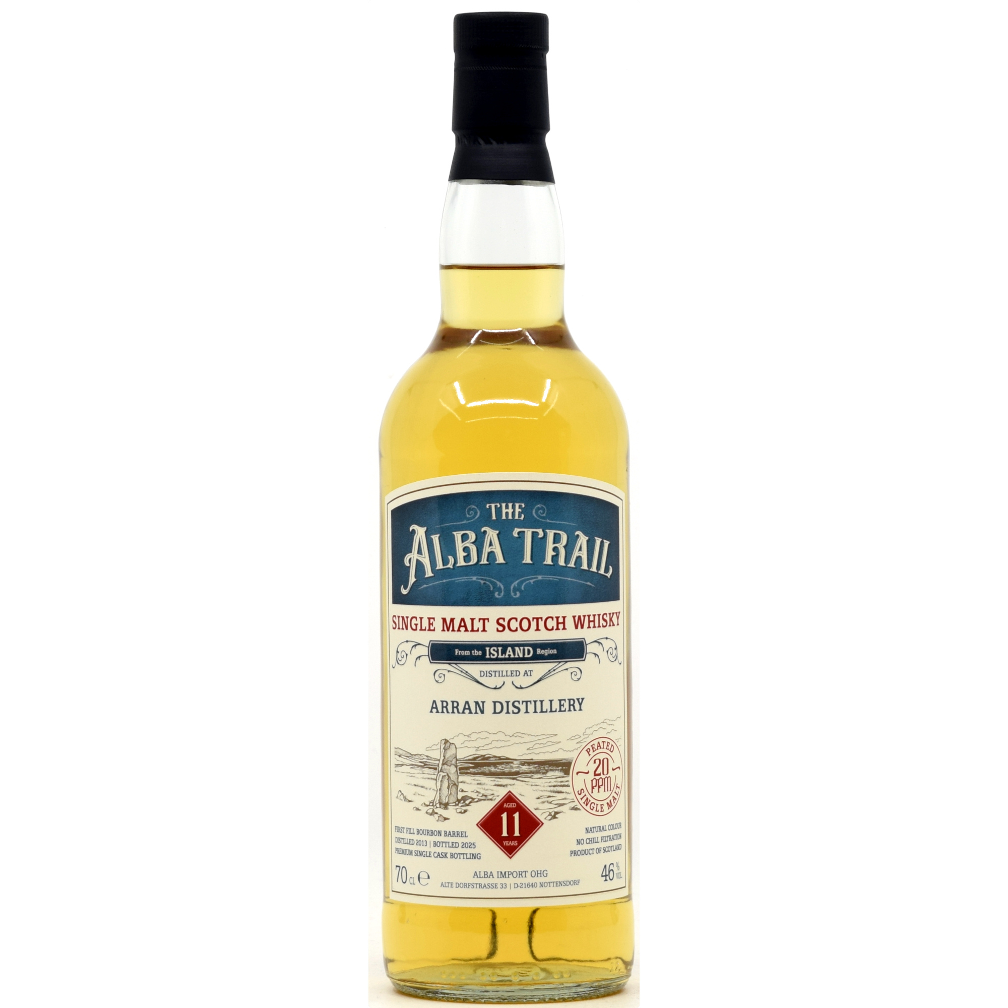Arran (peated) 11 Jahre 2013/2025 Bourbon Barrel The Alba Trail 46% vol.