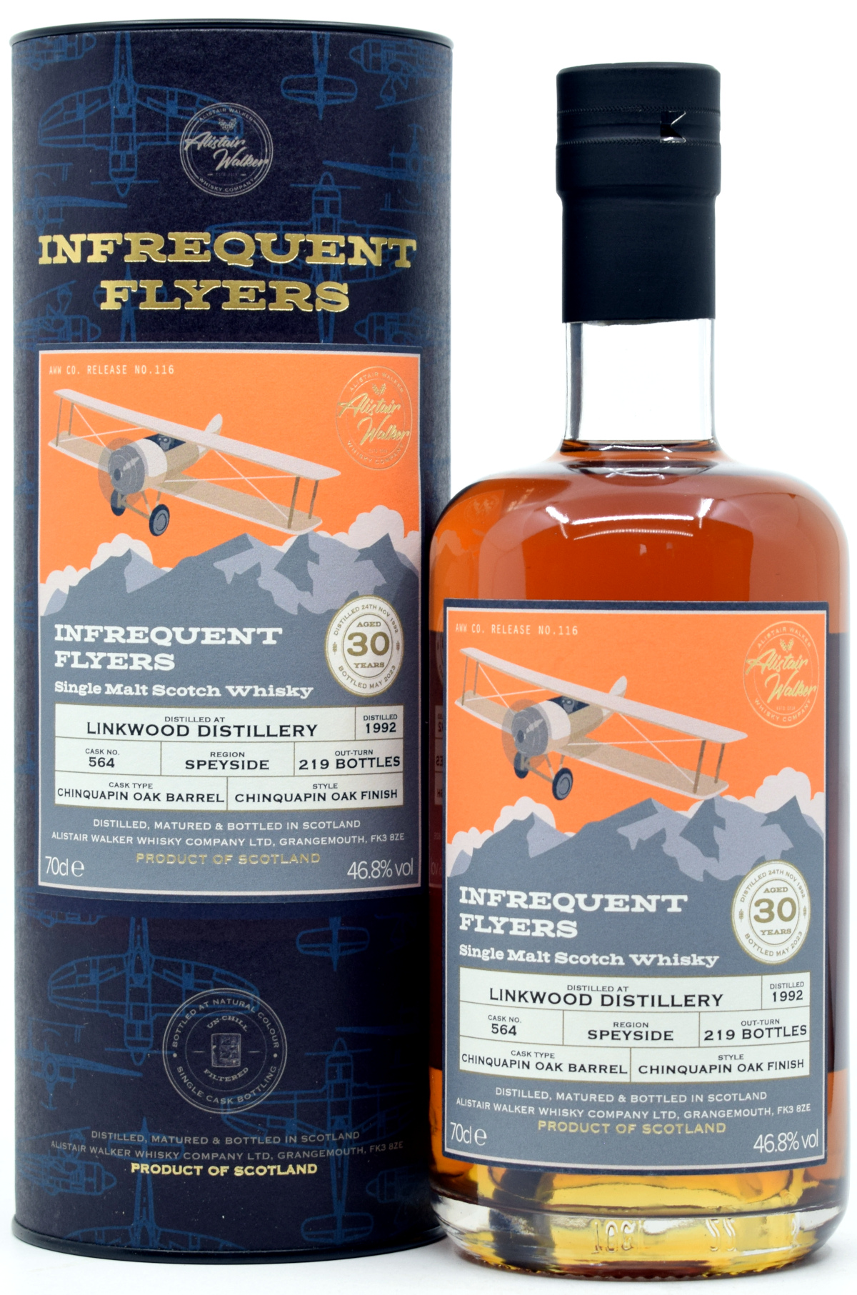 linkwood_30_AWWC Linkwood 30 Jahre 1992/2023 Chinquapin Oak Alistair Walker Infrequent Flyers 46,8% vol.