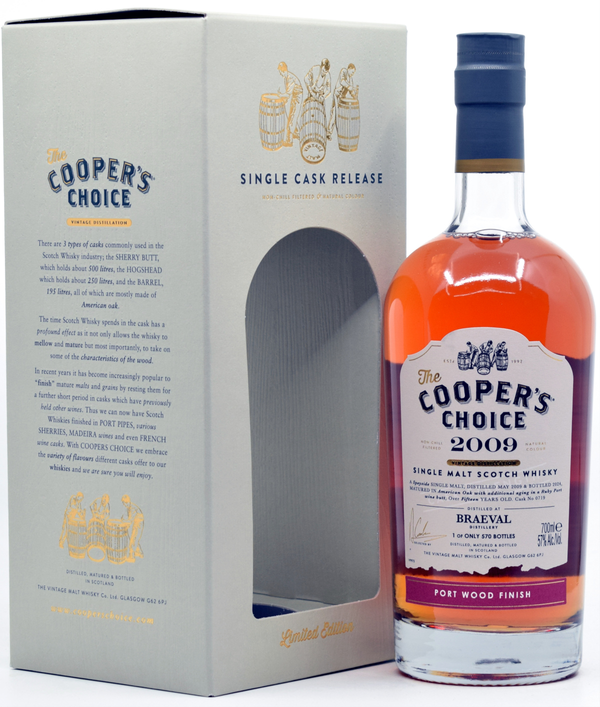 braeval_2009_cc Braeval 15 Jahre 2009/2024 Port Wood Cask Cooper's Choice 57% vol.