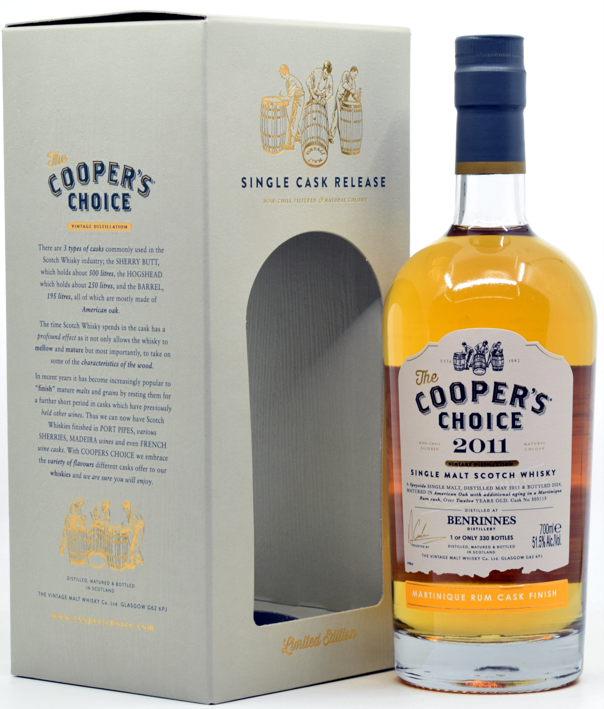 benrinnes_2011_CC Benrinnes 2011/2024 Martinique Rum Cask Cooper's Choice 51,5% vol.