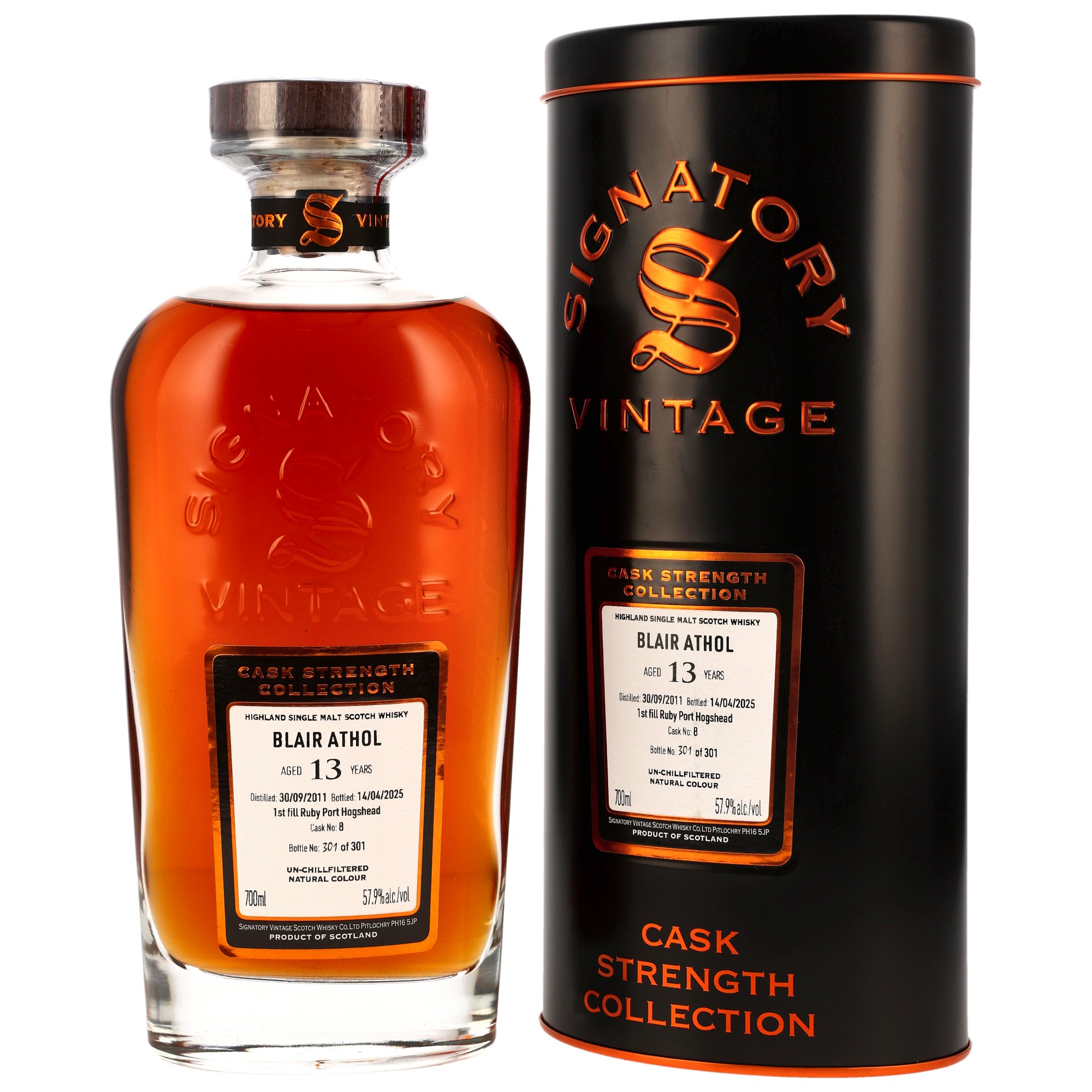 Blair-Athol-2011-svdx5EdMyJDd17b Blair Athol 13 Jahre 2011/2025 1st Fill Ruby Port Signatory Cask Strength #8 57,9% vol.