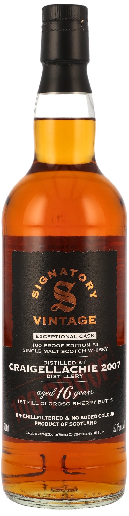 Craigellachie-2007-4 Craigellachie 2007/2024 Oloroso Sherry Signatory 100 Proof Exceptional Cask Edition #4 57,1% vol.