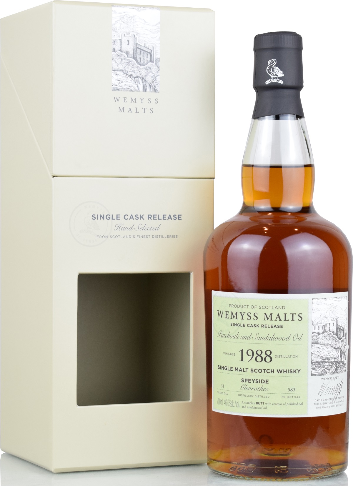 glenrothes_1988_Wy Glenrothes 31 Jahre 1988/2020 Sherry Cask Wemyss Patchouli and Sandalwood Oil