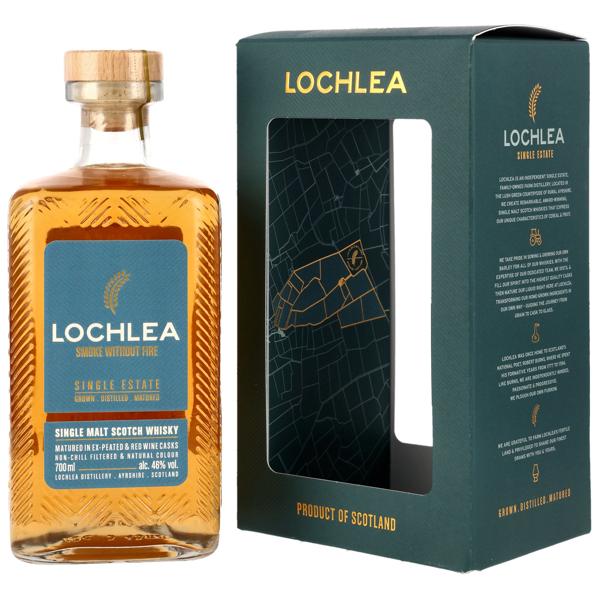 Lochlea Smoke without Fire - Peated Bourbon & Red Wine Casks 46% vol.