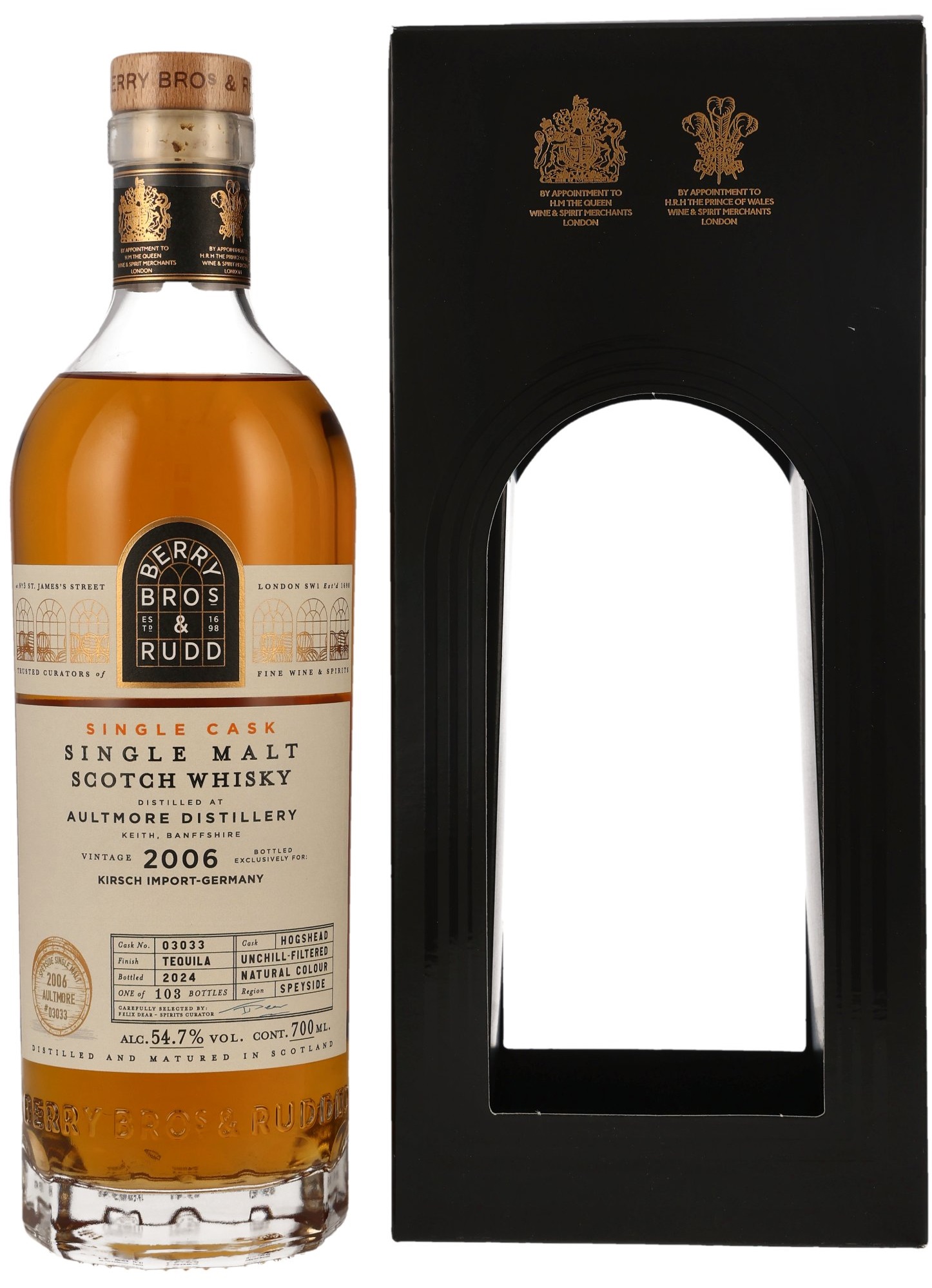 Aultmore 2006/2024 Tequila Cask Berry Bros. & Rudd #03033 54,7% vol.