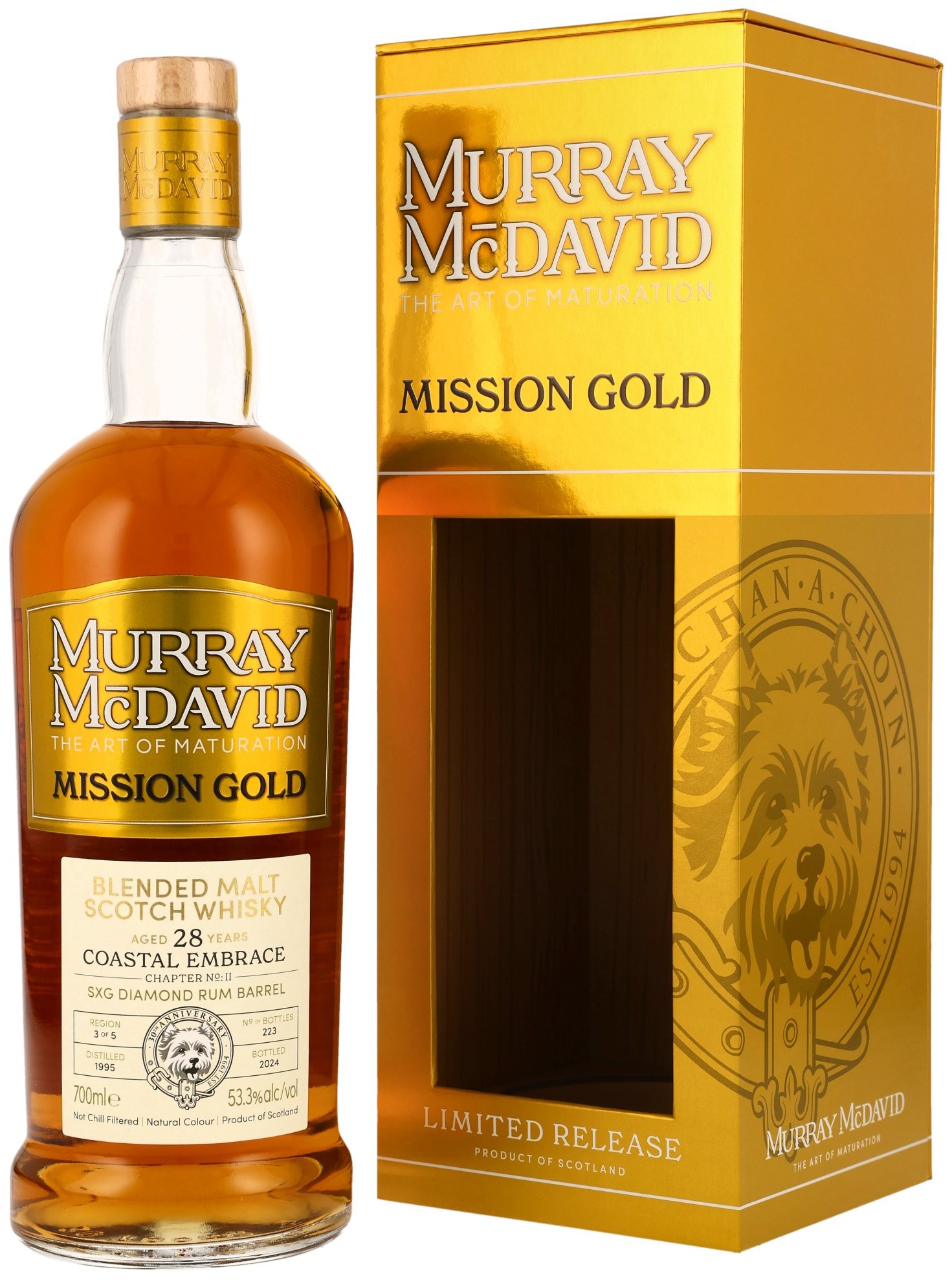 Coastal Embrace 28 Jahre 1995/2024 SXG Diamond Rum Cask #1900127 Murray McDavid 53,3% vol.