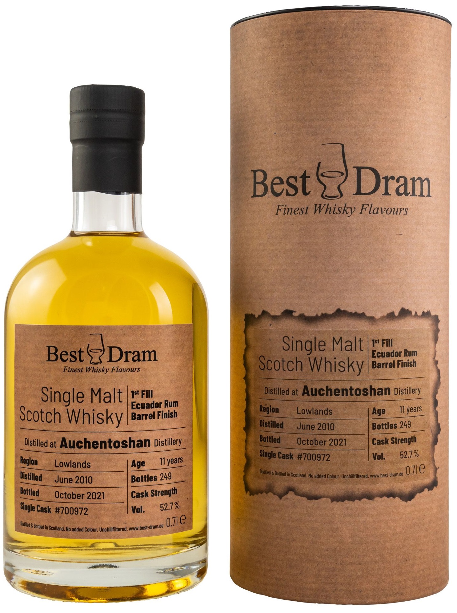 auchentoshan_11_BD Auchentoshan 2010/2021 1st Fill Ecuador Rum Cask Best Dram 52,7% vol.