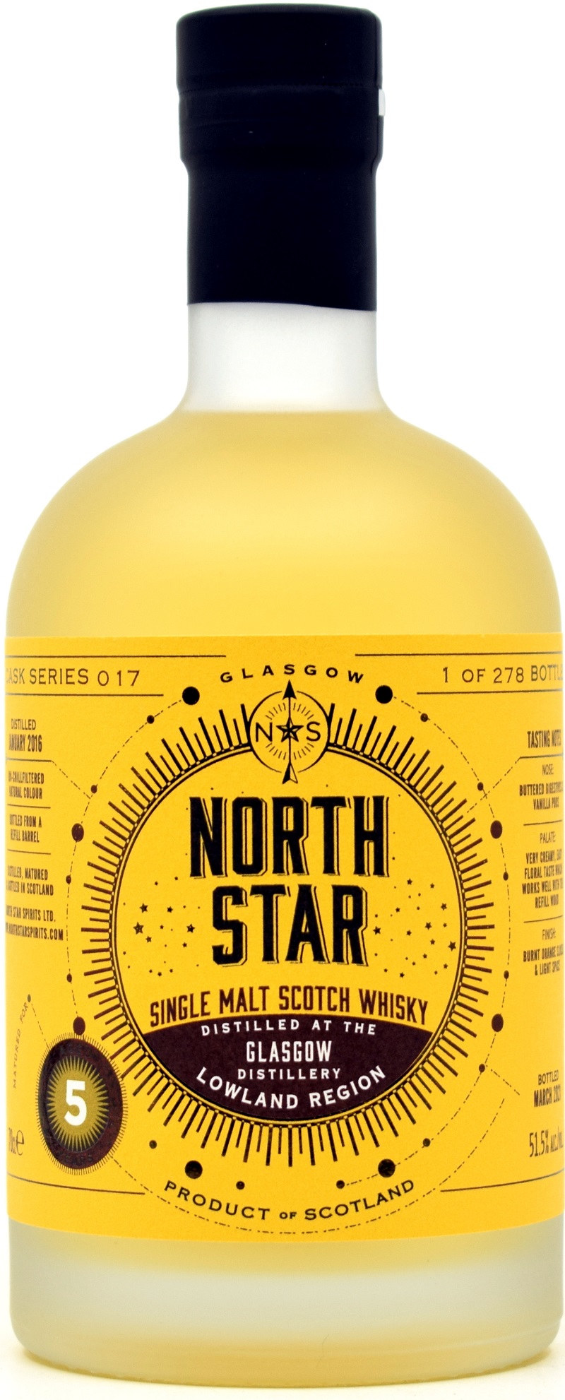 glasgow_nss_017 Glasgow 5 Jahre 2016/2021 North Star Spirits #017 51,5% vol.