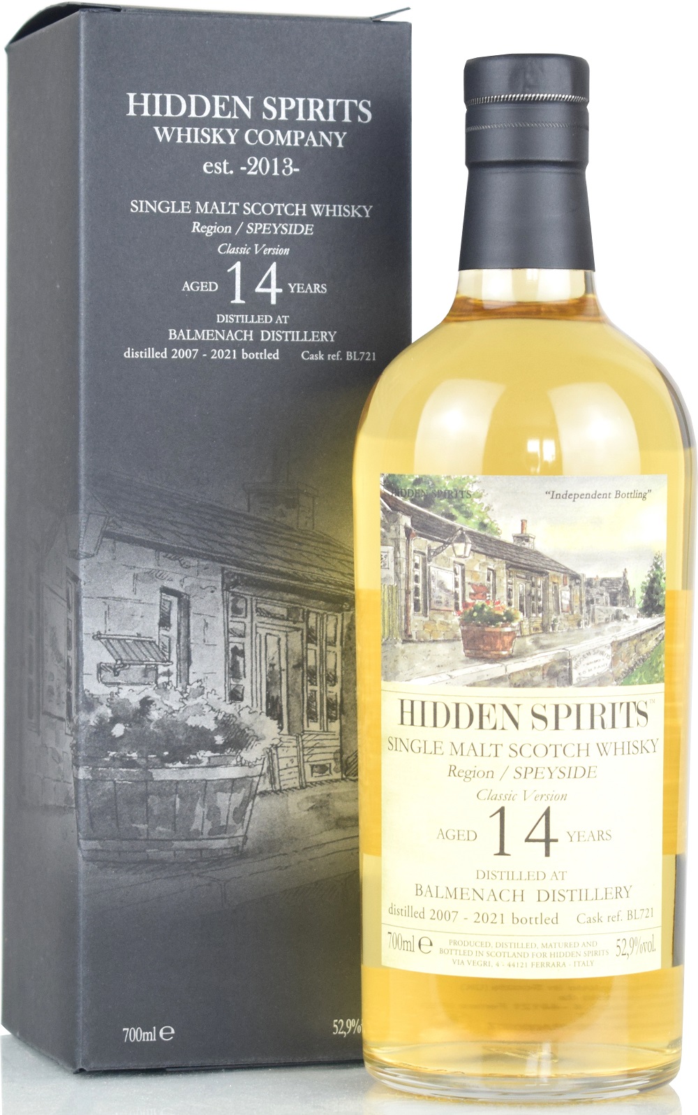 balmenach_14_hisp Balmenach 14 Jahre 2007/2021 Hidden Spirits 52,9% vol.