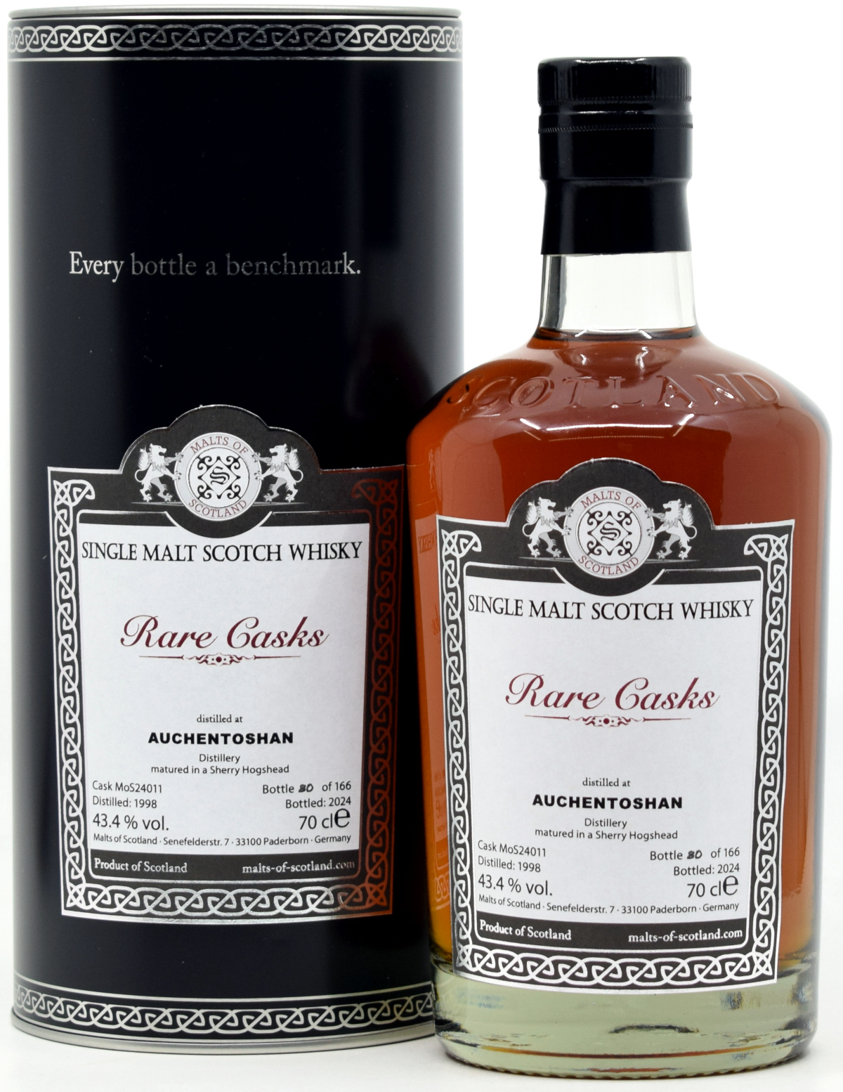 auchentoshan_1998_MoS Auchentoshan 25 Jahre 1998/2024 Sherry Cask Malts of Scotland Rare Cask Range 43,4% vol.