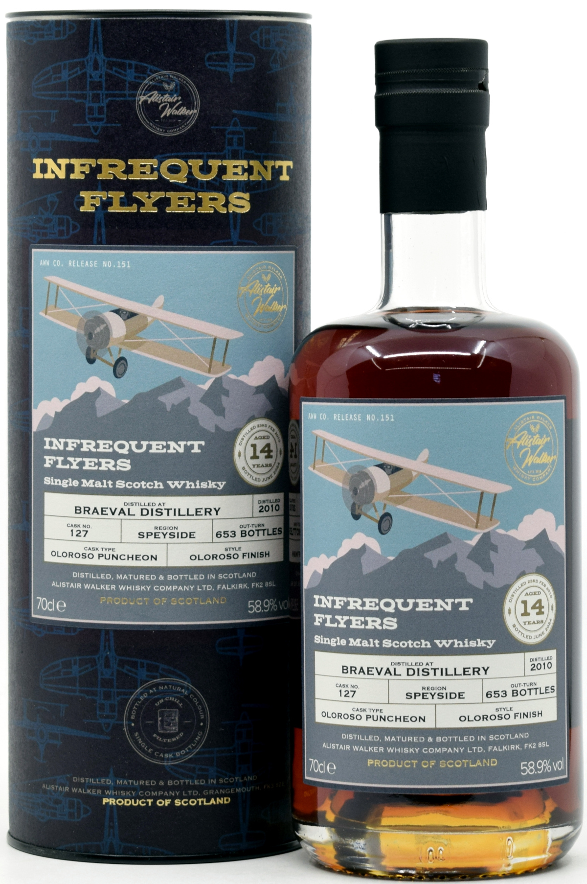 braeval_14_AWC Braeval 14 Jahre 2010/2024 Oloroso Sherry Cask Alistair Walker Infrequent Flyers 58,9% vol.