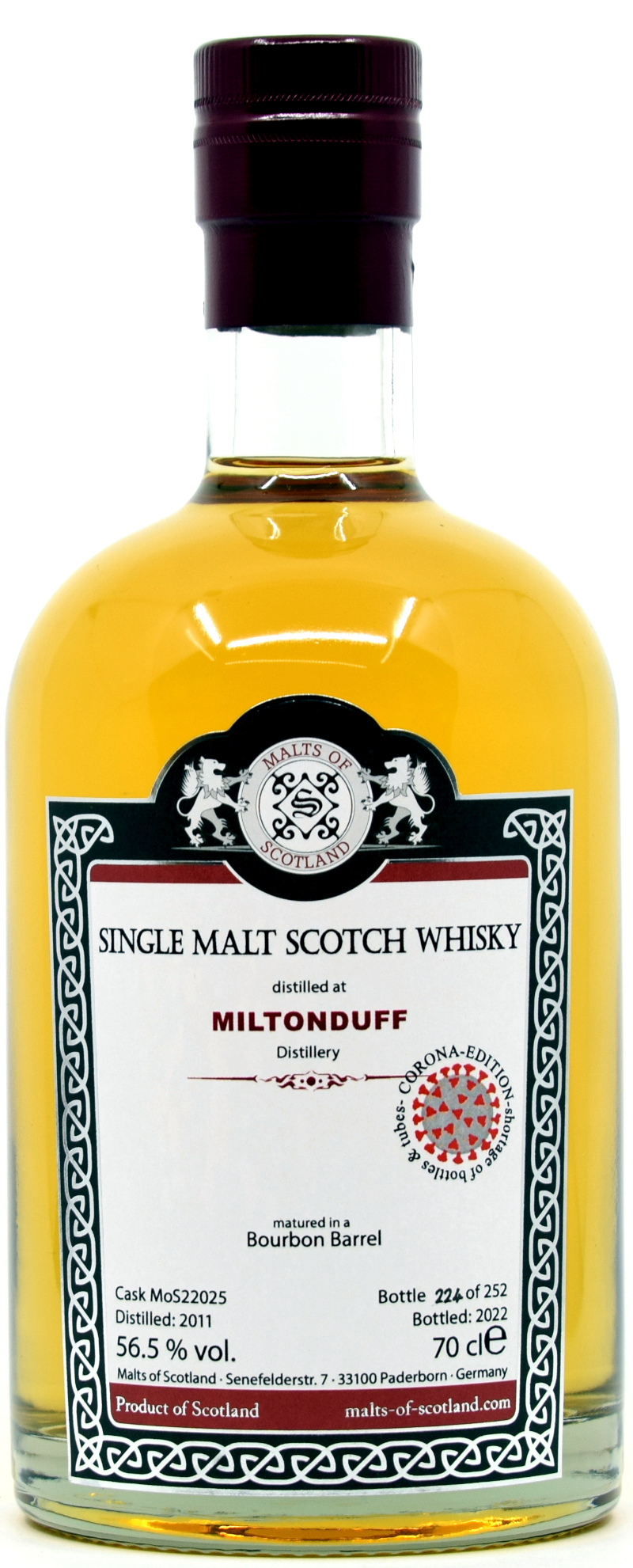 miltonduff_mos Miltonduff 11 Jahre 2011/2022 Malts of Scotland 56,5% vol.