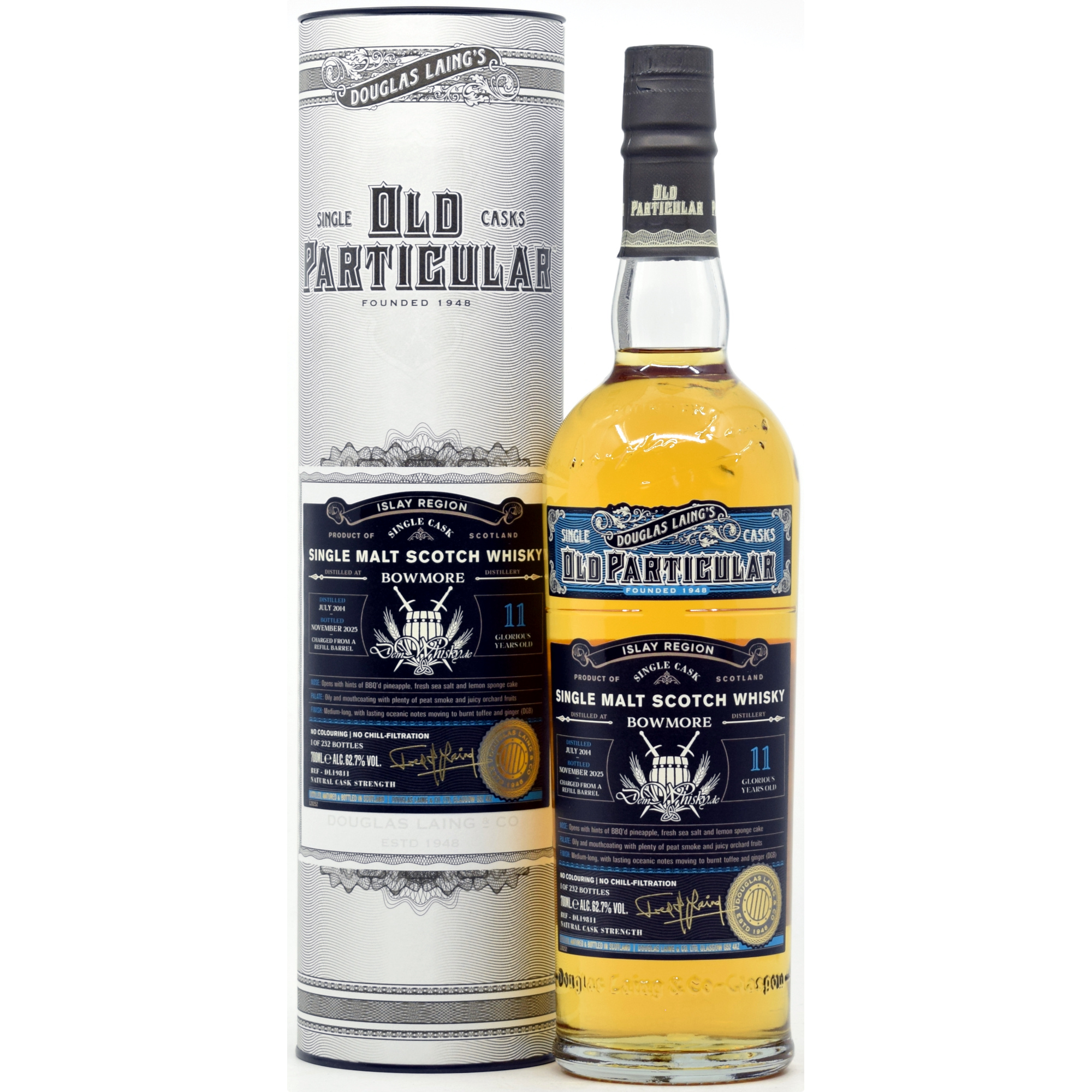Bowmore 11 Jahre 2014/2025 Old Particular Douglas Laing for deinwhisky.de 62,7% vol.