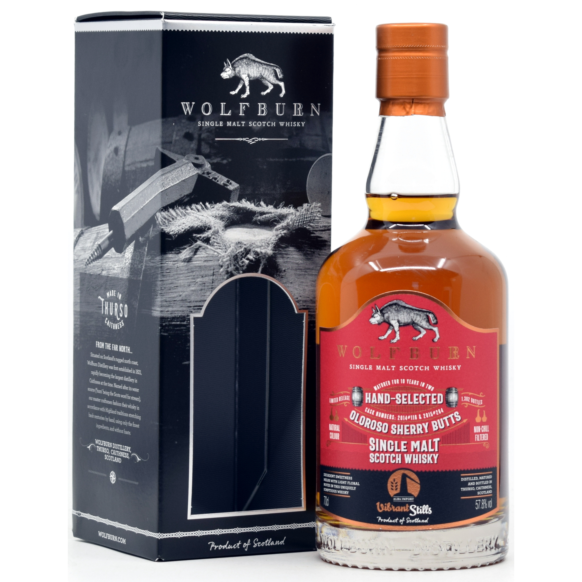 Wolfburn 10 Jahre 2015/2025 "Vibrant Stills" Oloroso Sherry Cask 57,8% vol.