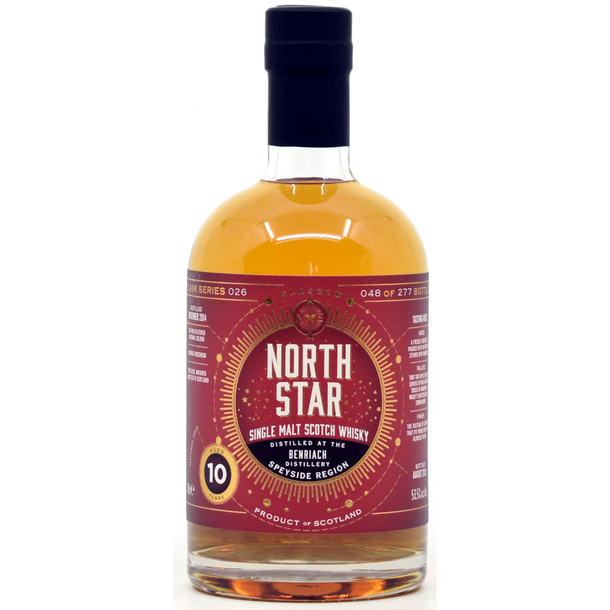 Benriach 10 Jahre 2014/2025 Oloroso Sherry Cask North Star Spirits #026 53,5% vol.
