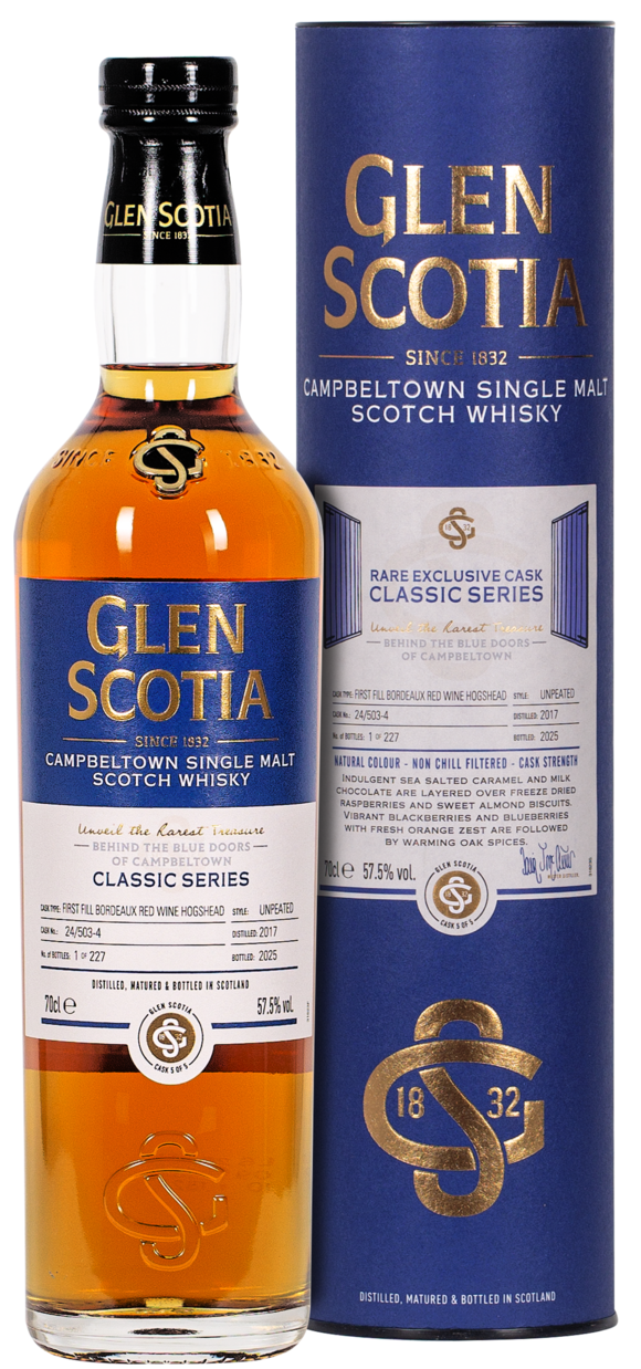 Glen Scotia 2017/2025 1st Fill Bordeaux Redwine Classic Series Cask 5/5 57,5% vol.