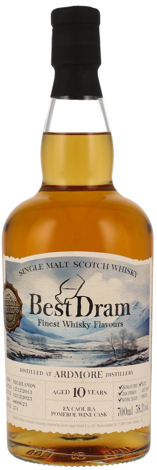 ardmore_10_bd Ardmore 10 Jahre 2013/2023 Ex Caol Ila Pomerol Cask Best Dram 58,3% vol.