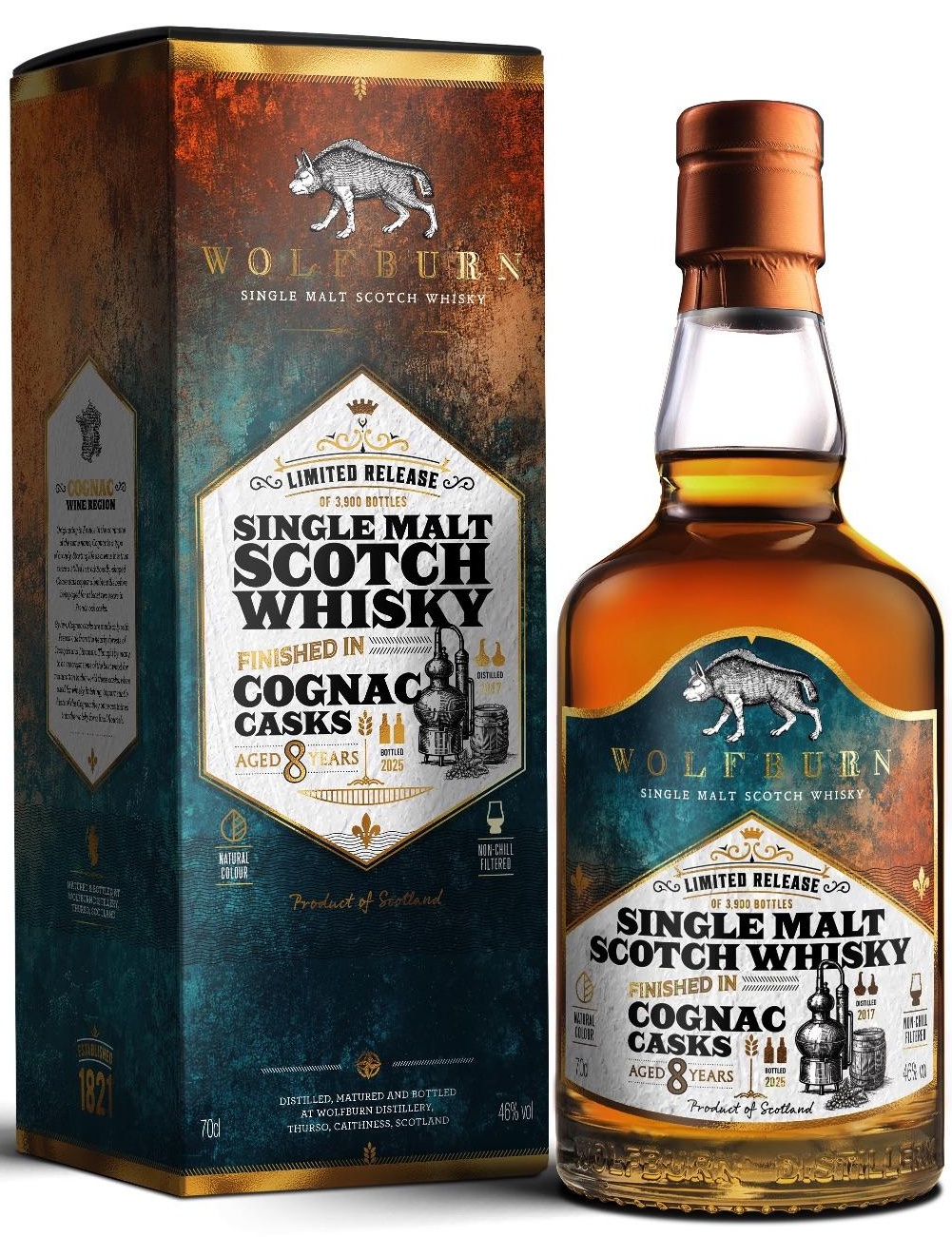 wolfburn_cognac Wolfburn 8 Jahre 2017/2025 Cognac Cask Release 46% vol.