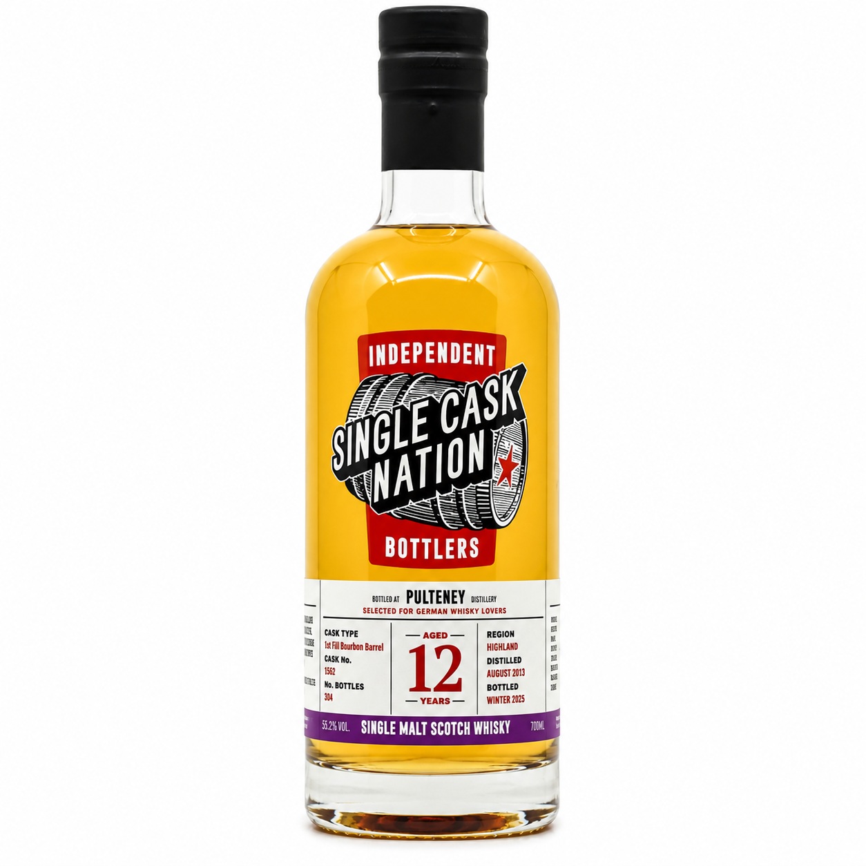 Pulteney 12 Jahre 2013/2026 1st Fill Bourbon Single Cask Nation for germany 55,1% vol.