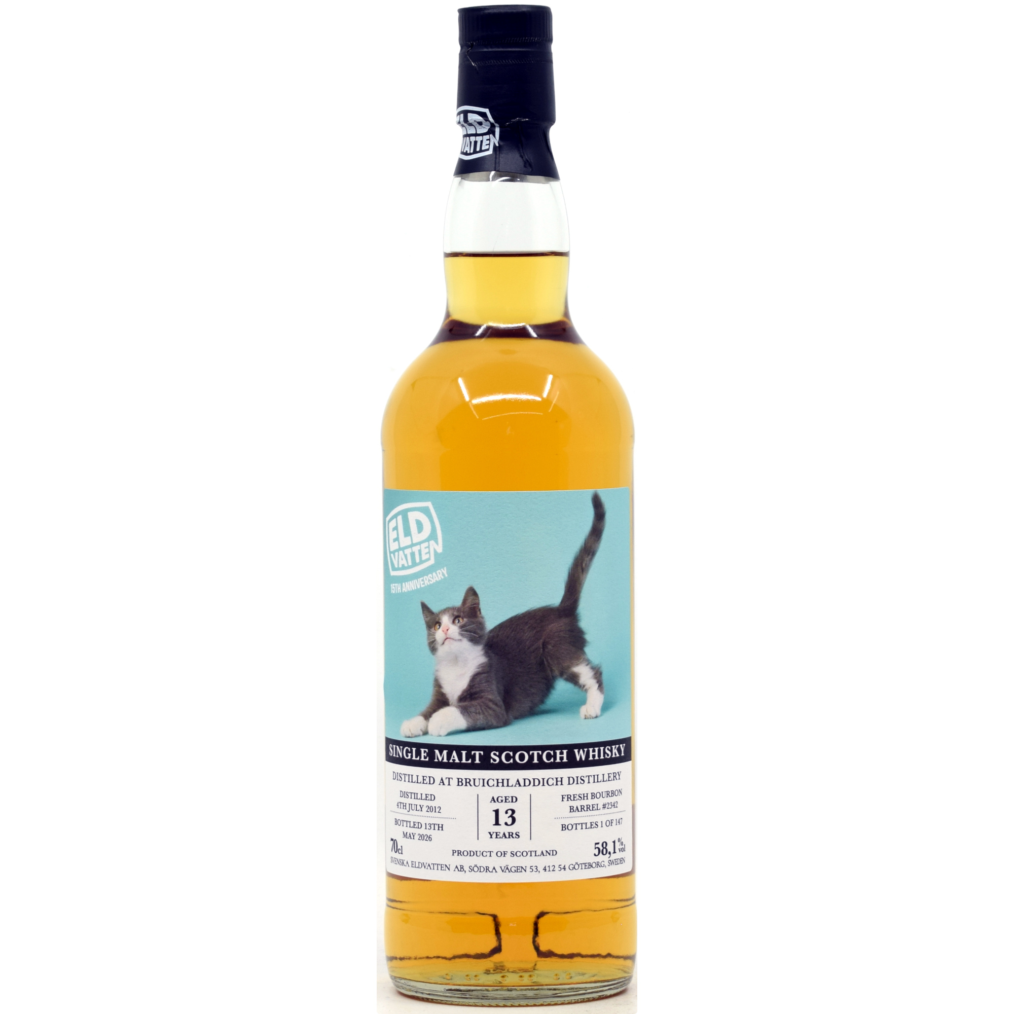 Bruichladdich 13 Jahre 2012/2026 Fresh Bourbon Barrel #2342 Svenska Eldvatten 58,1% vol.