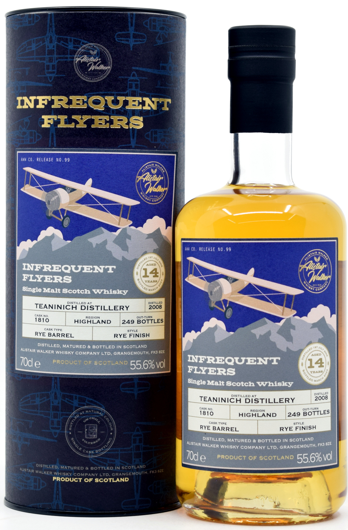teaninich_14_AWWC Teaninich 14 Jahre 2008/2023 Rye Cask Alistair Walker Infrequent Flyers 55,6% vol.