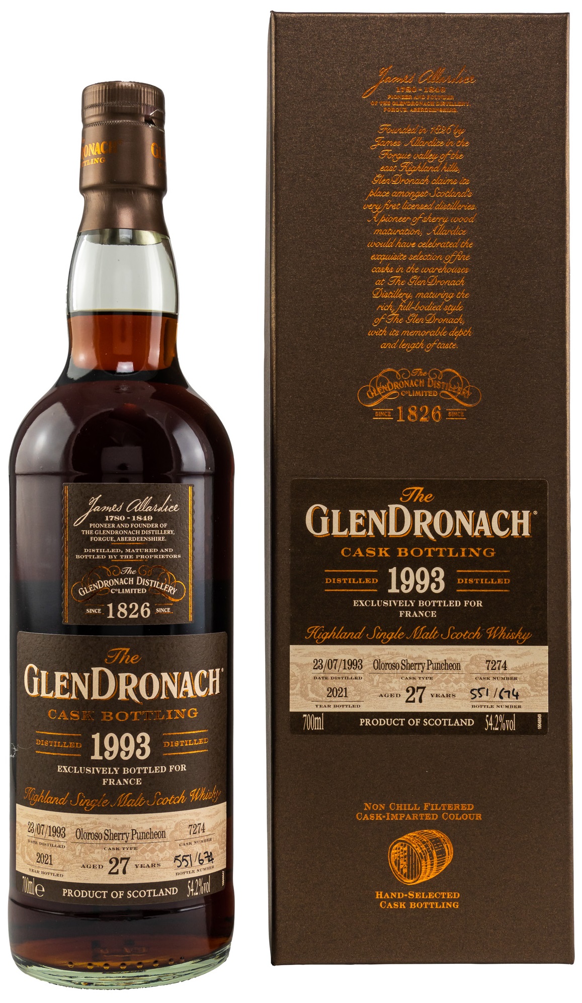 glendronach_1993_7472 Glendronach 27 Jahre 1993/2020 Oloroso Single Cask #7274 54,2% vol.
