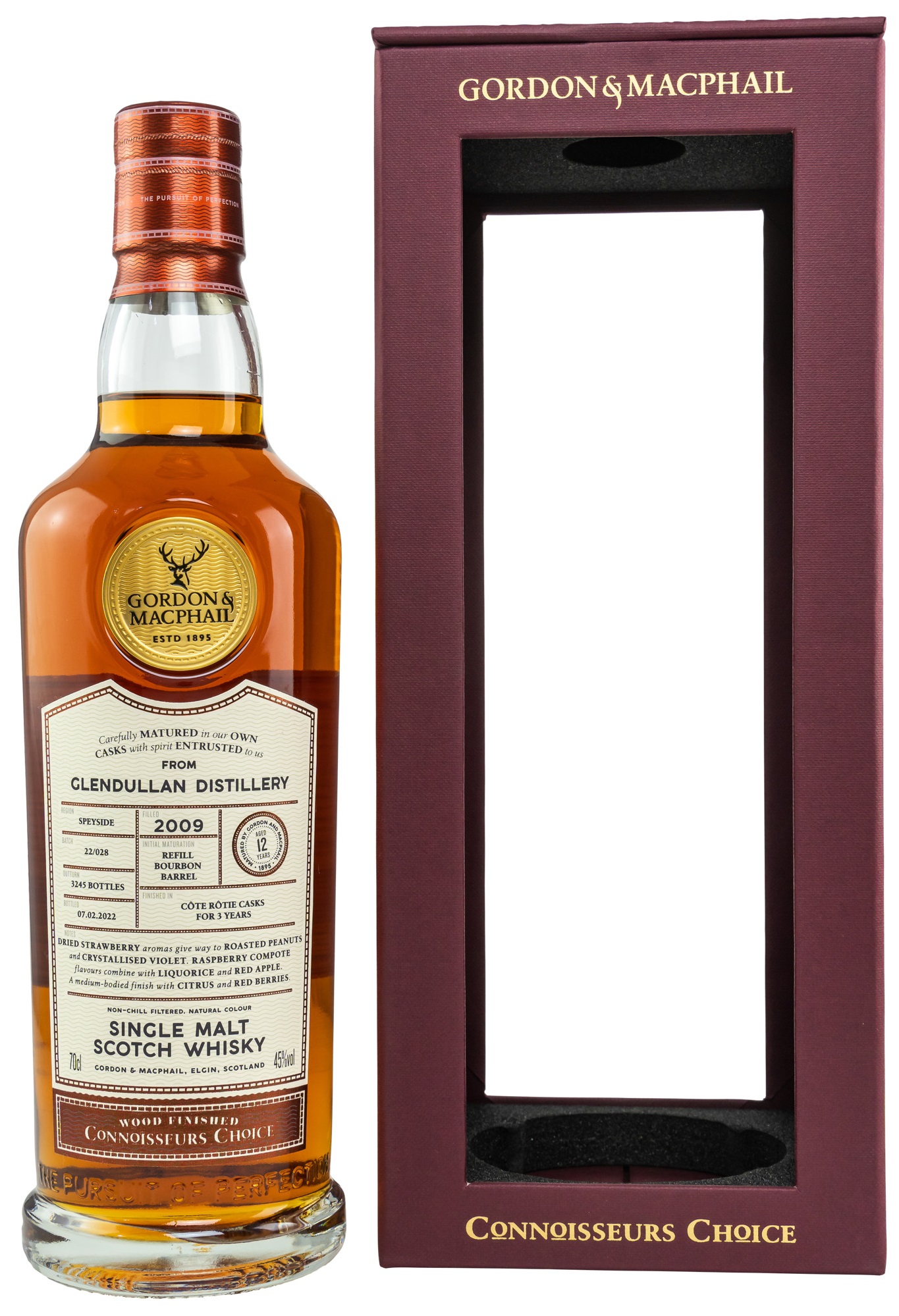 glendullan_2009_GM Glendullan 12 Jahre 2009/2022 Côte-Rôtie Wood Finished Gordon & MacPhail 45% vol.