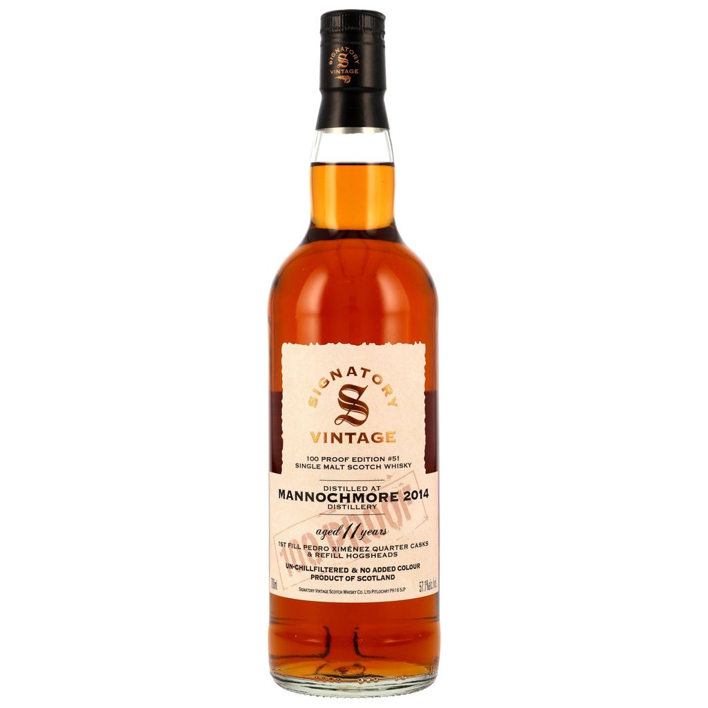 Mannochmore 2014/2025 1st Fill PX Sherry Signatory Vintage 100 Proof #51 57,1% vol.