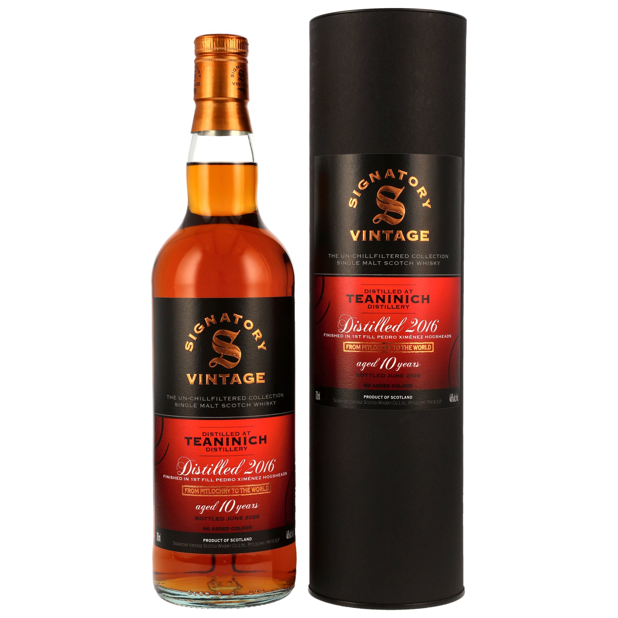 Teaninich 2016/2026 1st Fill PX Sherry Signatory Vintage Un-Chillfiltered 46% vol.
