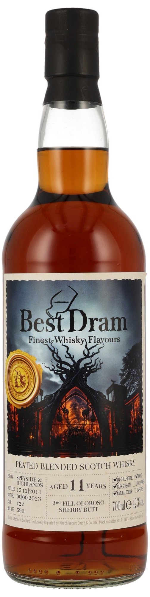Peated-Blended-Scotch-Whisky-2011-BD Peated Blended Scotch 11 Jahre 2011/2023 Oloroso Sherry Best Dram 42,3% vol.