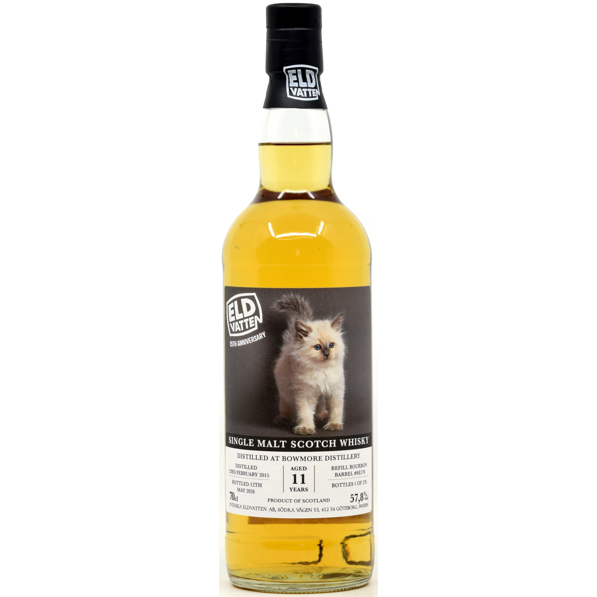 Bowmore 11 Jahre 2015/2026 Svenska Eldvatten 57,8% vol.