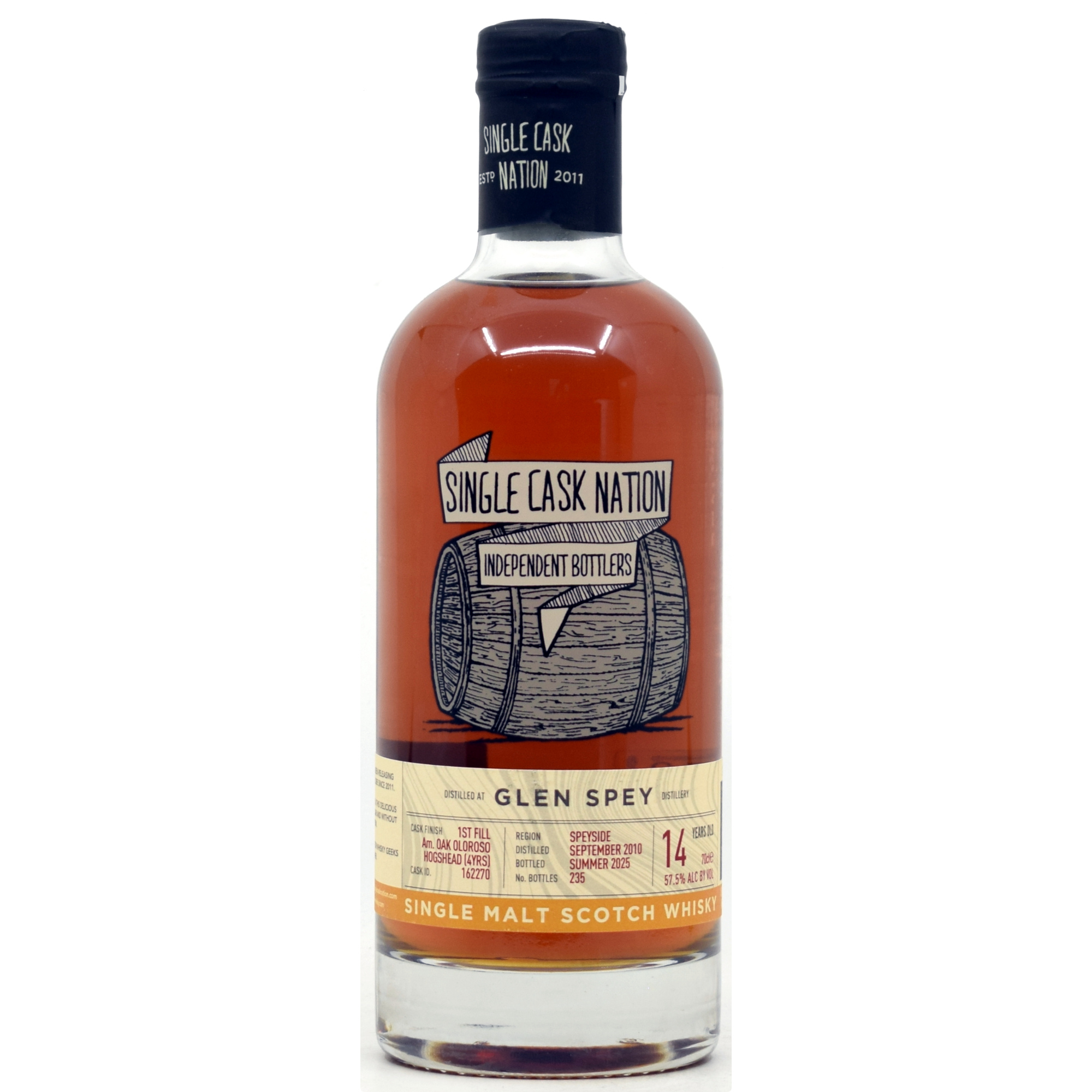 Glen Spey 14 Jahre 2010/2025 1st Fill Oloroso Sherry Single Cask Nation 57,5% vol.