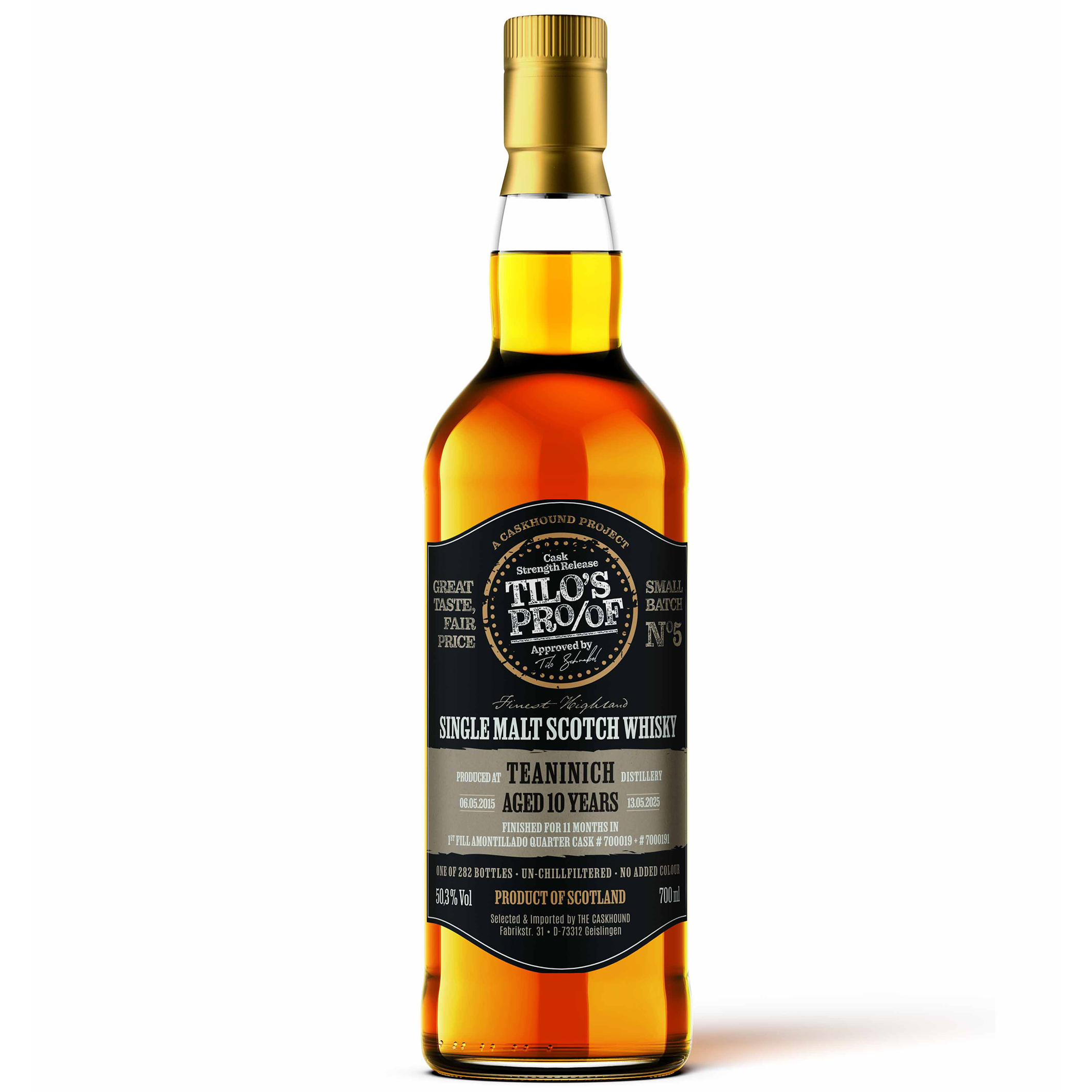 TCH_TilosProof_Teaninich_WB Teaninich 10 Jahre 2015/2025 1st Fill Amontillado The Caskhound Tilo's Proof #5 50,3% vol