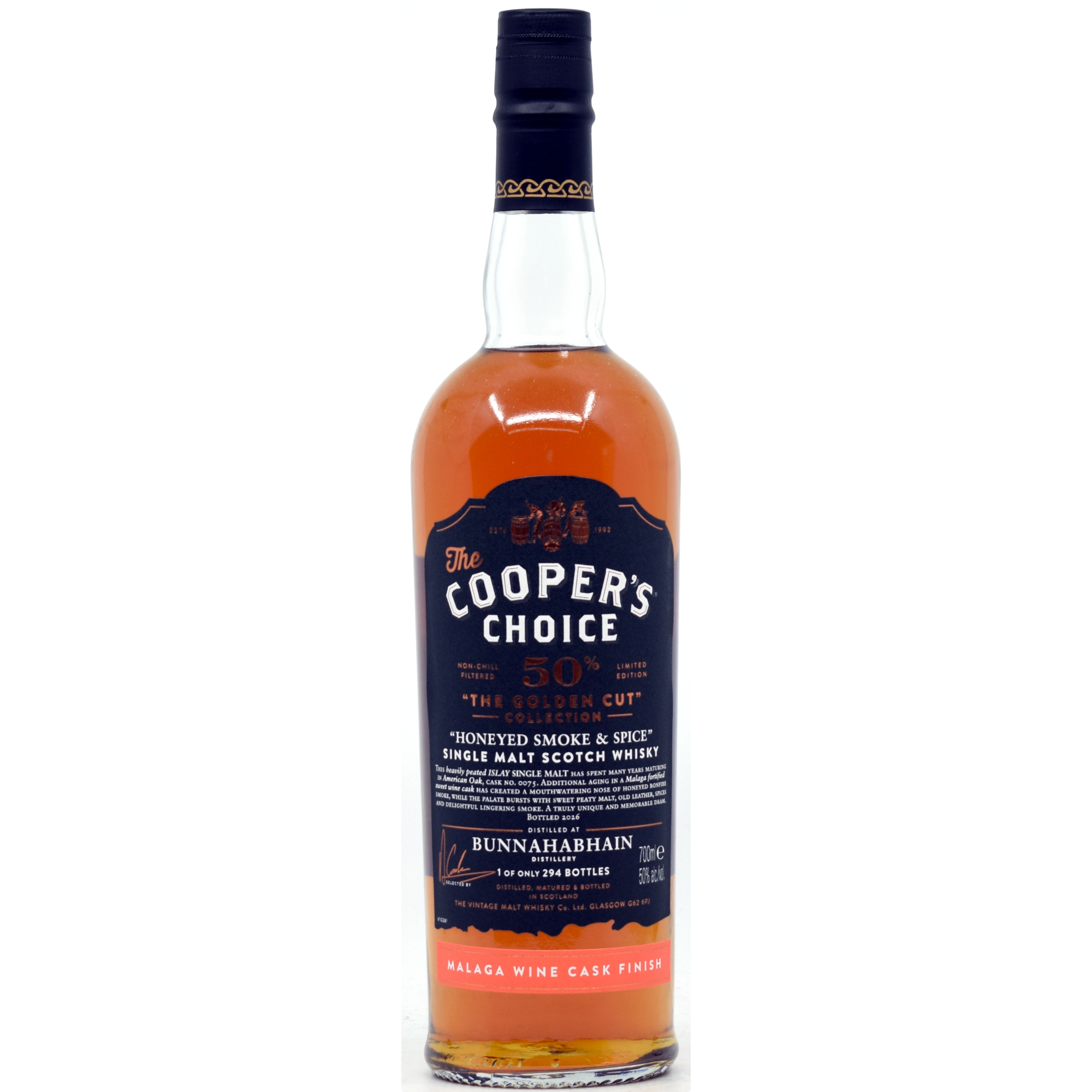 Bunnahabhain "Honeyed Smoke & Spice" Malaga Cask Cooper's Choice Golden Cut 50% vol.