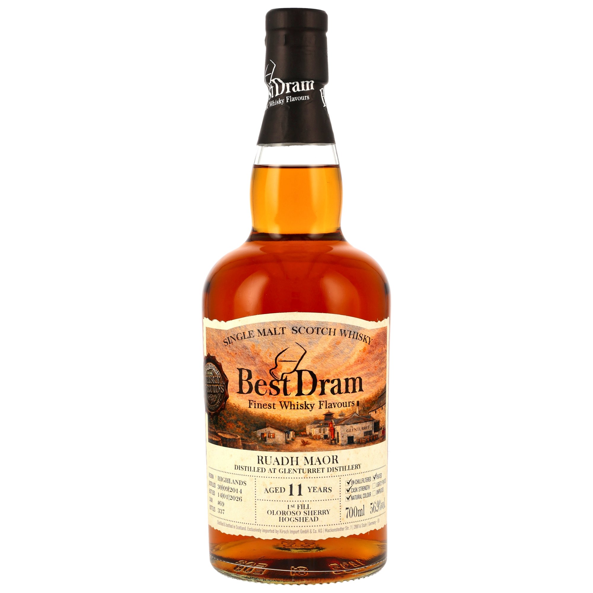 Ruadh Maor (Glenturret) 11 Jahre 2014/2026 1st Fill Oloroso Sherry Best Dram 56,9% vol.