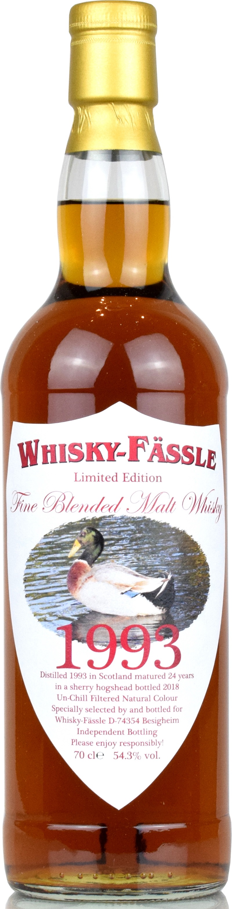 blend_1993_WF Fine Blended Malt 24 Jahre 1993/2018 Sherry Cask Whisky-Fässle Duck-Label 54,3% vol.