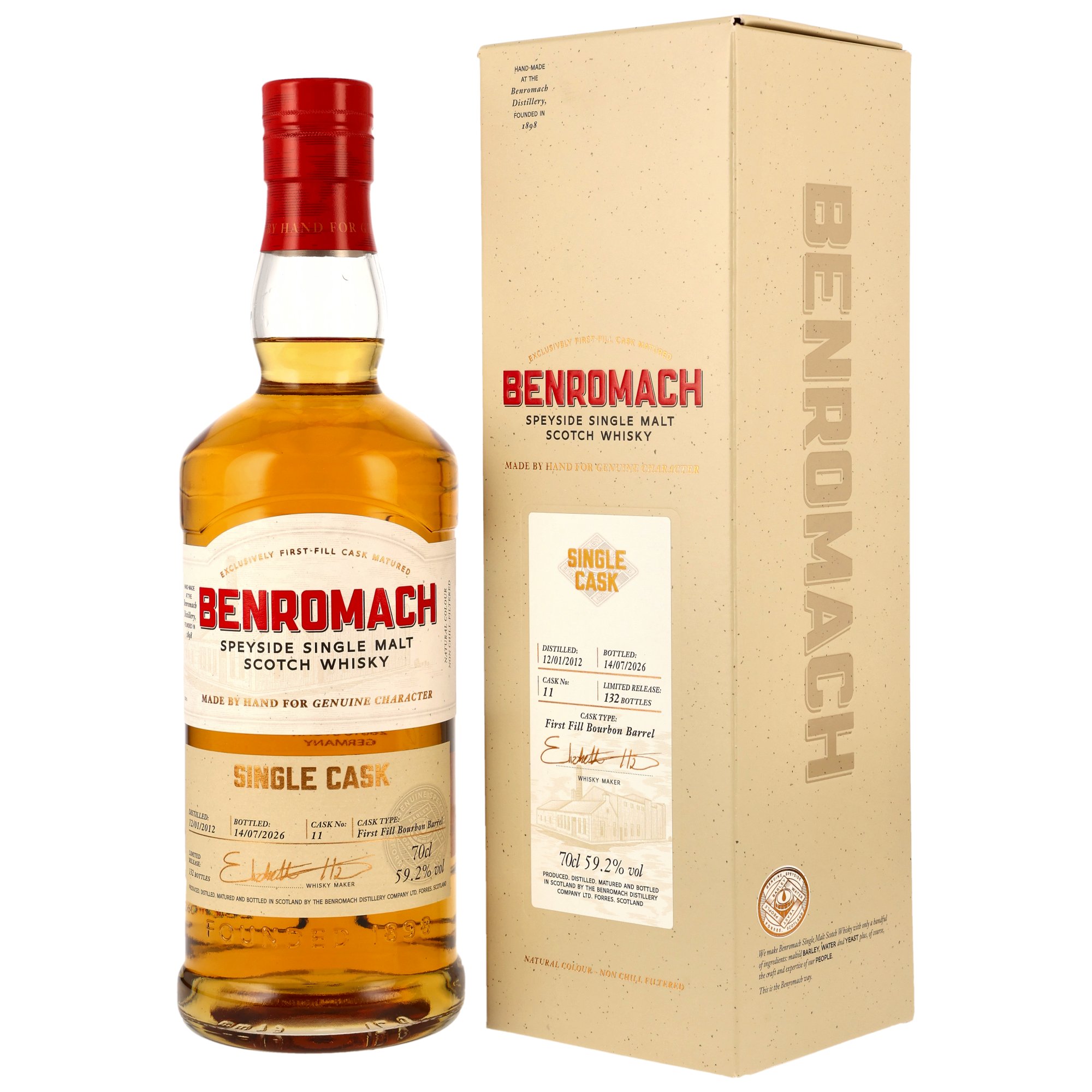 Benromach 14 Jahre 2012/2026 1st Fill Bourbon Barrel #11 59,2% vol