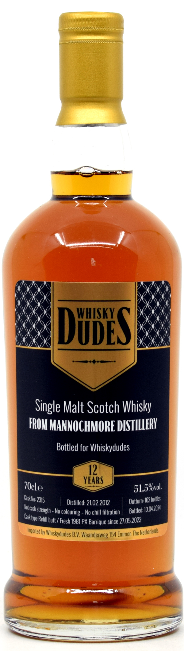 Mannochmore 12 Jahre 2012/2024 Fresh PX Sherry Cask Whiskydudes 51,5% vol.