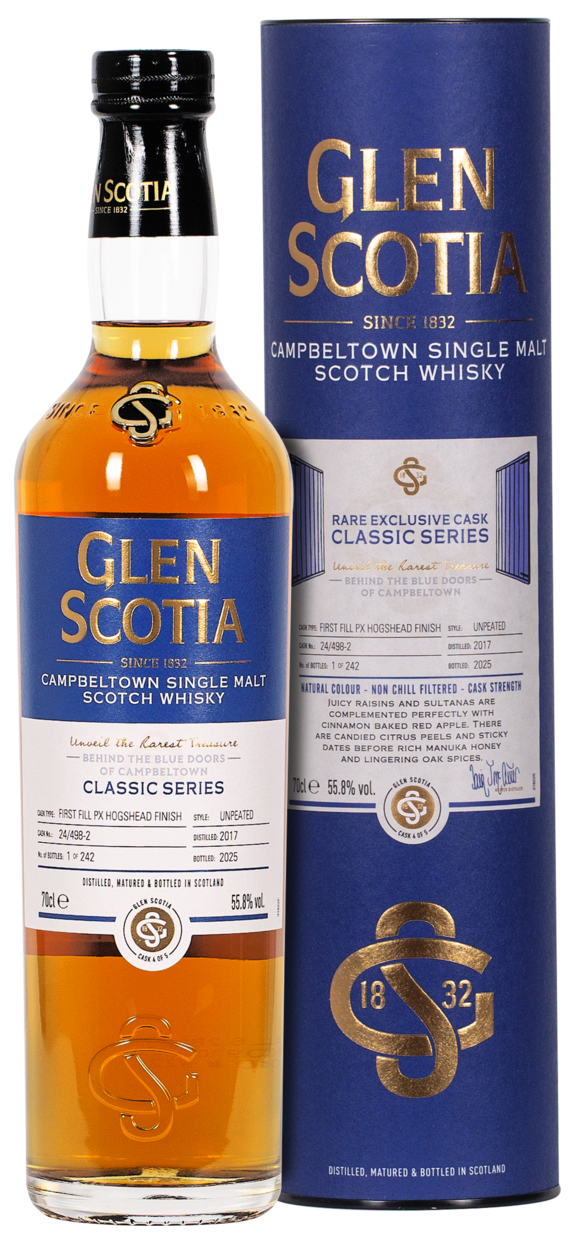 Glen Scotia 2017/2025 1st Fill PX Sherry Classic Series Cask 4/5 55,8% vol.