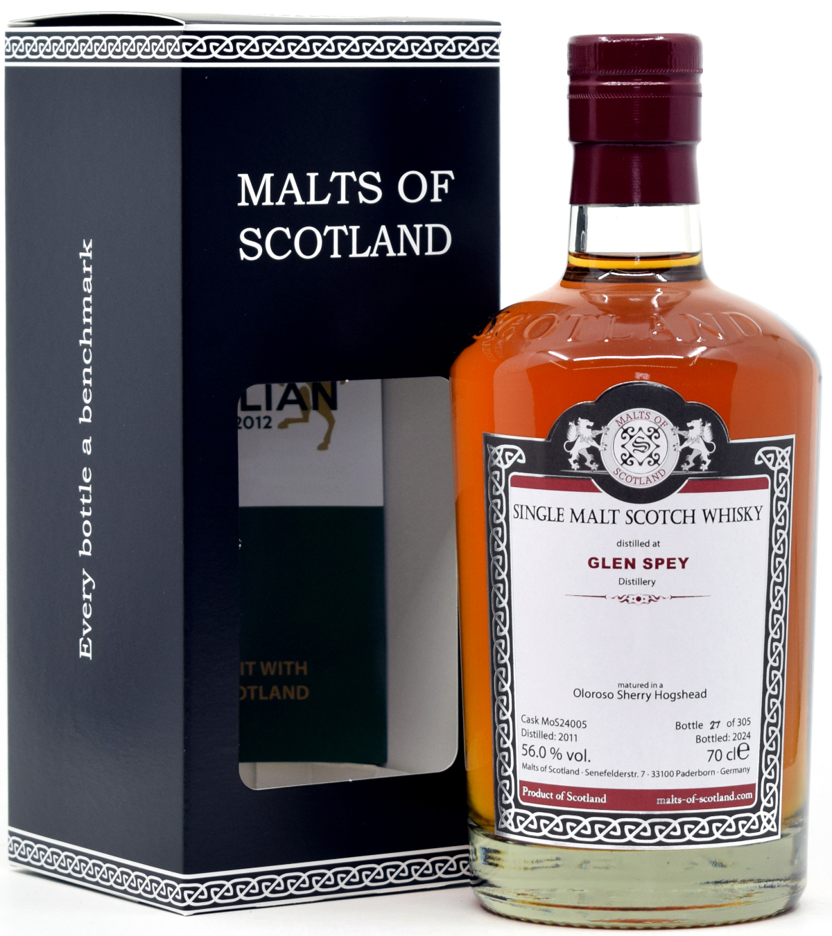 glen_spery_2011_MoS Glen Spey 13 Jahre 2011/2024 Oloroso Sherry Cask Malts of Scotland 56% vol.