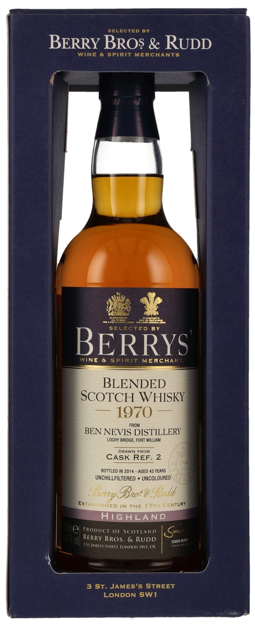 Ben-Nevis-Blended-1970-br Ben Nevis 1970/2014 Blended Scotch Berry Bros. & Rudd #2 44,7% vol.