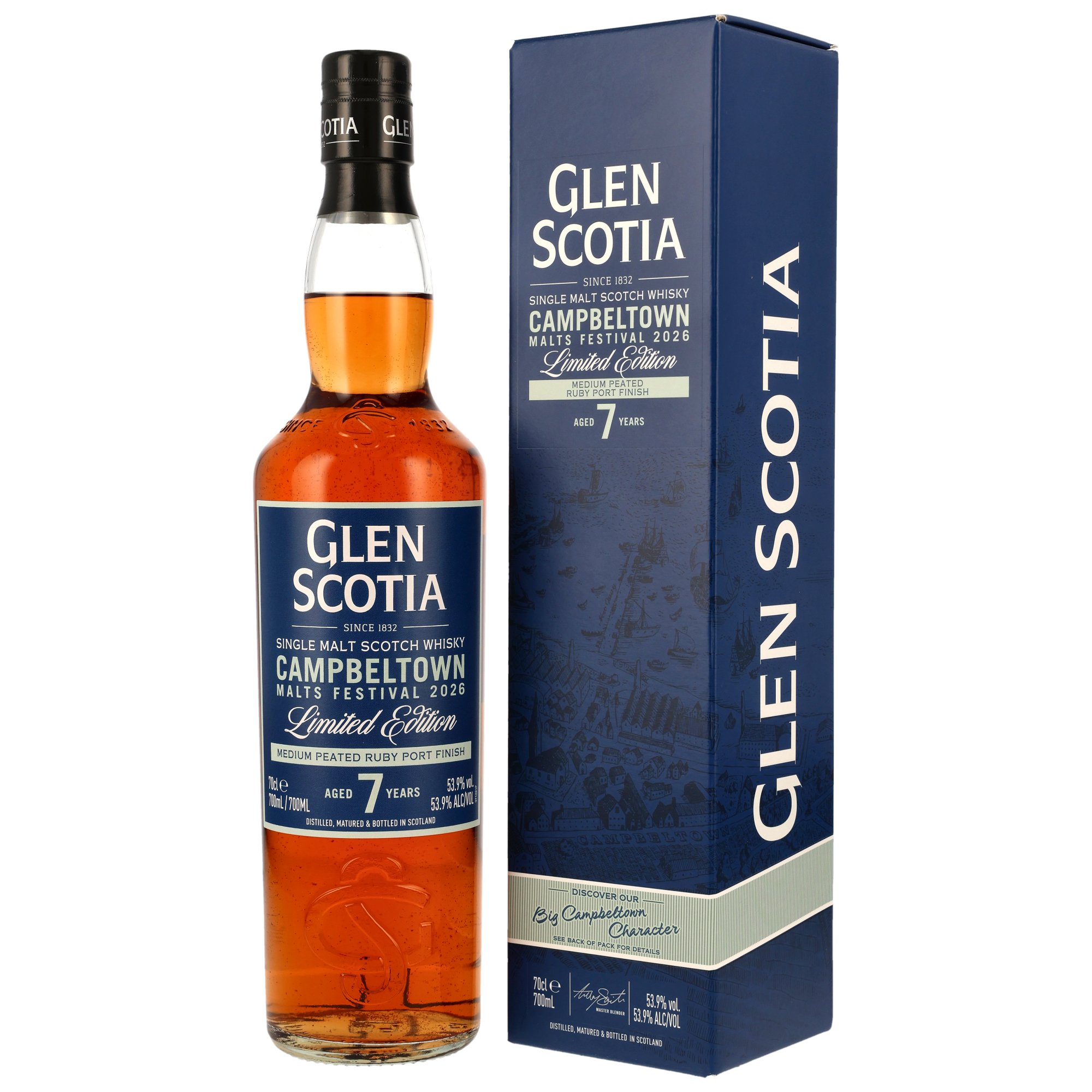 Glen Scotia 7 Jahre Medium Peated Ruby Port Campbeltown Malts Festival 2026 53,9% vol.