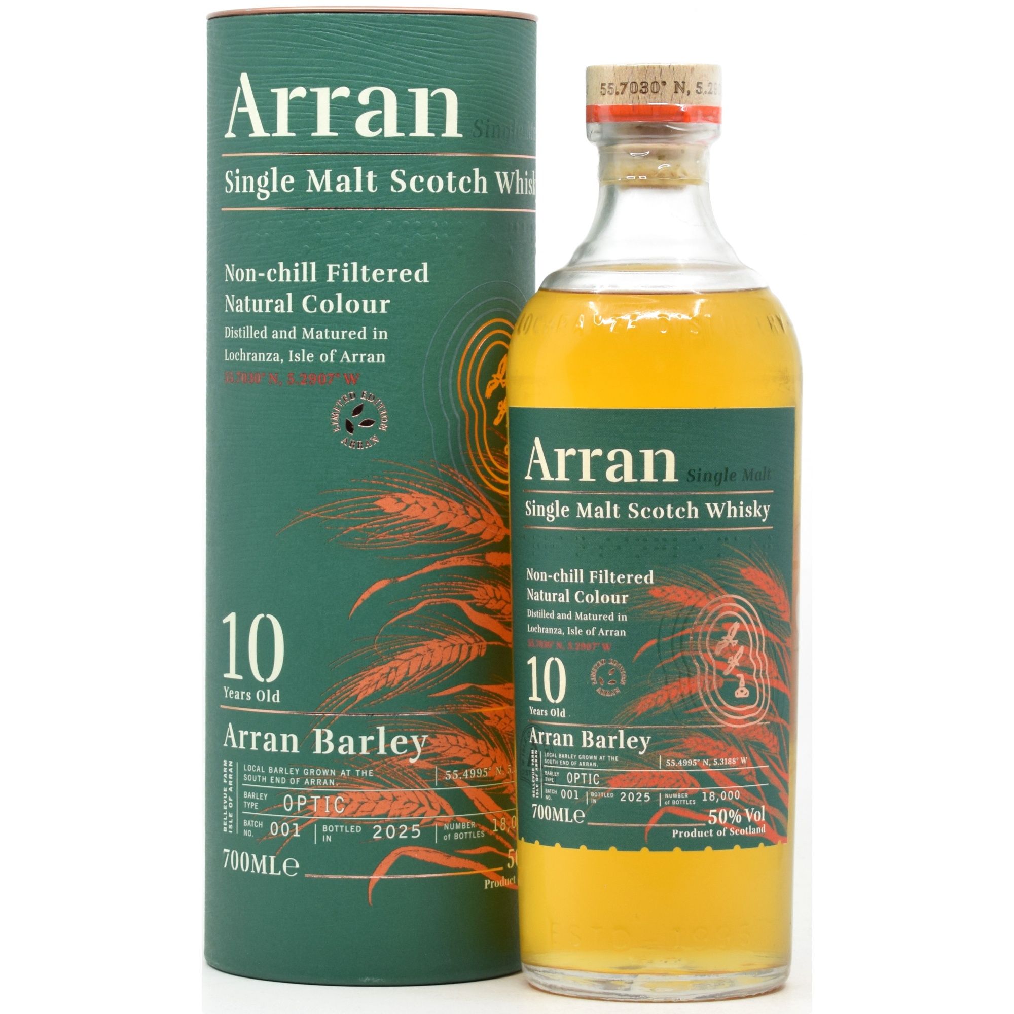 Arran 10 Jahre Local Arran Barley Batch #001 2025 50% vol.
