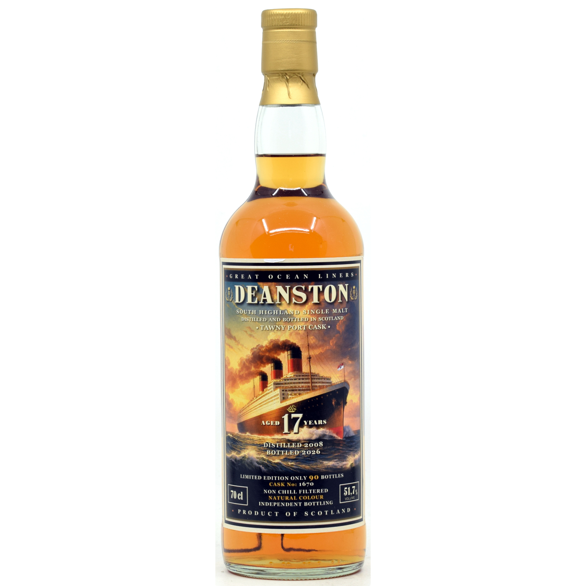 Deanston 17 Jahre 2008/2026 Tawny Port Cask Jack Wiebers Great Ocean Liners 51,7% vol.