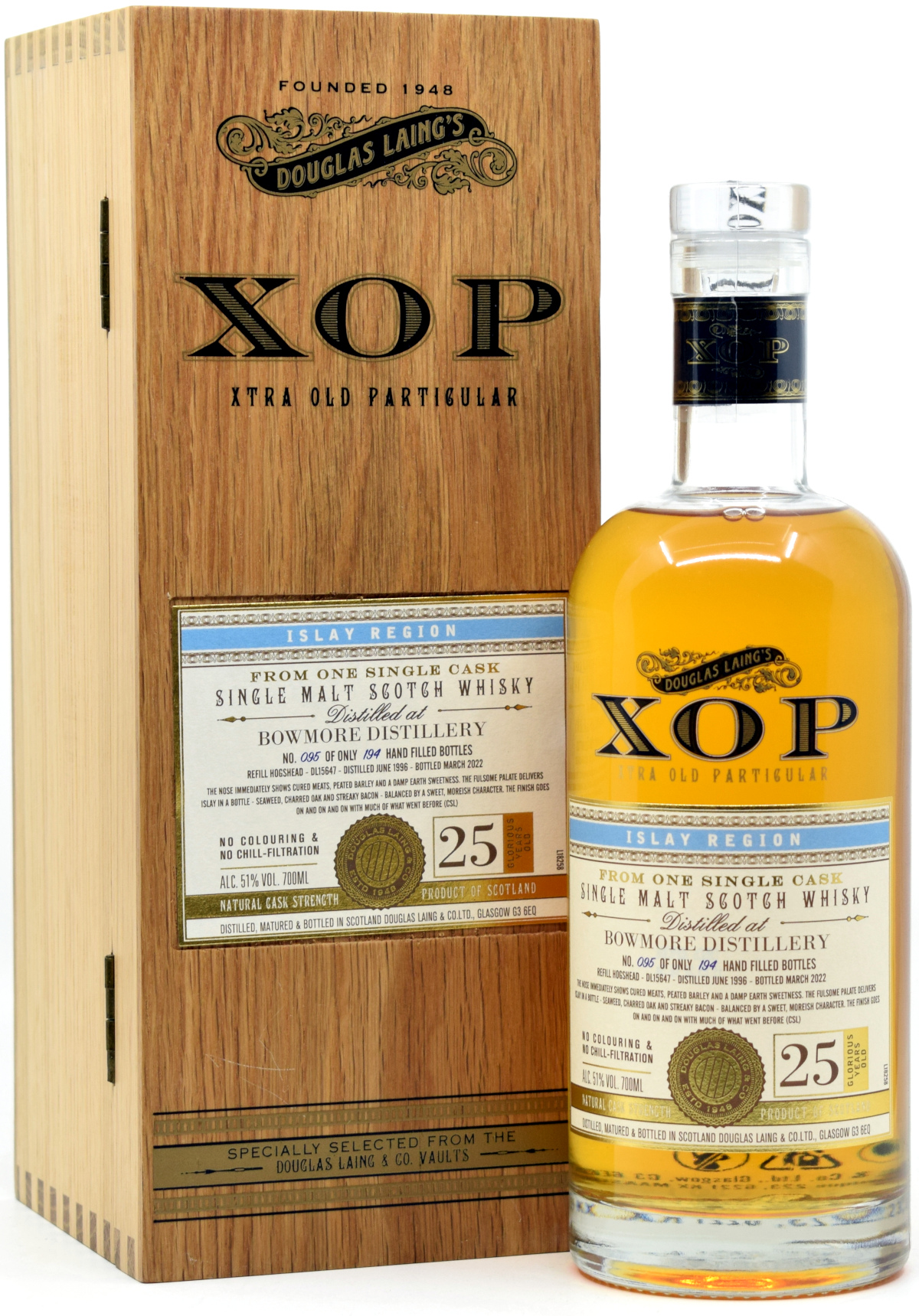 bowmore_25_DL Bowmore 25 Jahre 1996/2022 Xtra Old Particular Douglas Laing 51% vol.
