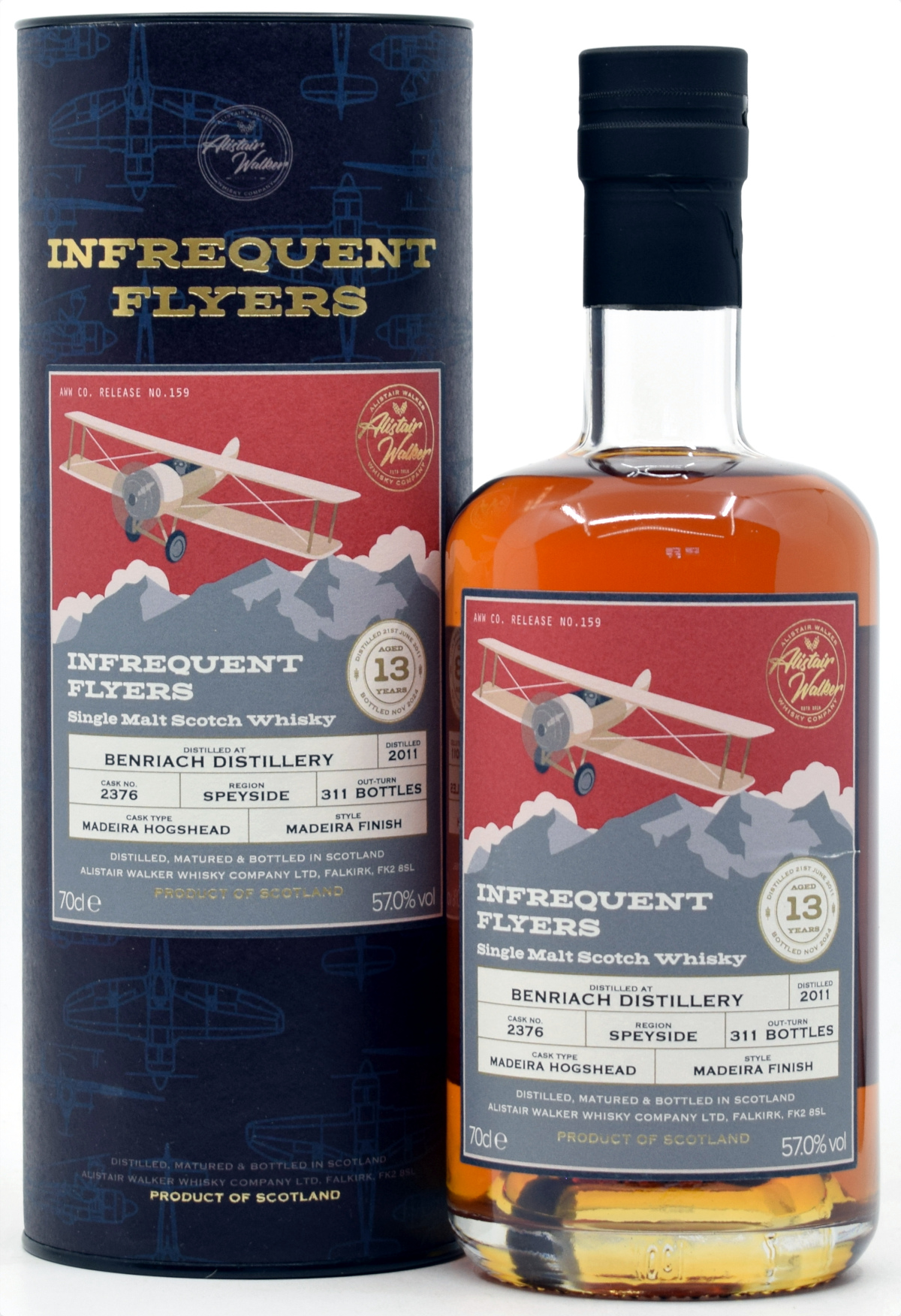 benriach_13_awwc Benriach 13 Jahre 2011/2025 Madeira Cask Alistair Walker Infrequent Flyers 57% vol.