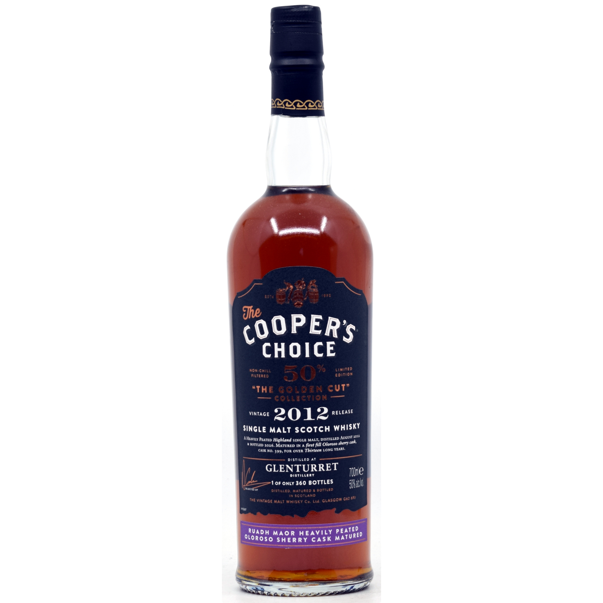 Ruadh Maor (peated Glenturret) 2012/2025 Oloroso Cask Cooper's Choice Golden Cut 50% vol.